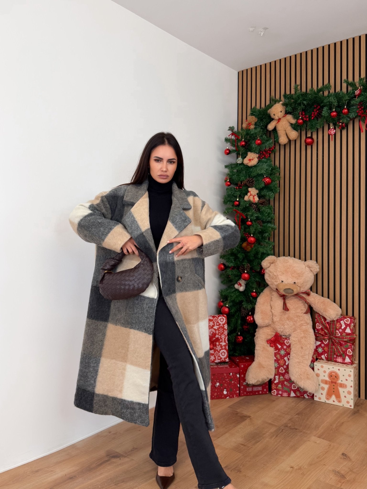 Cappotto Lusso - Beige e Nero - SAINTH