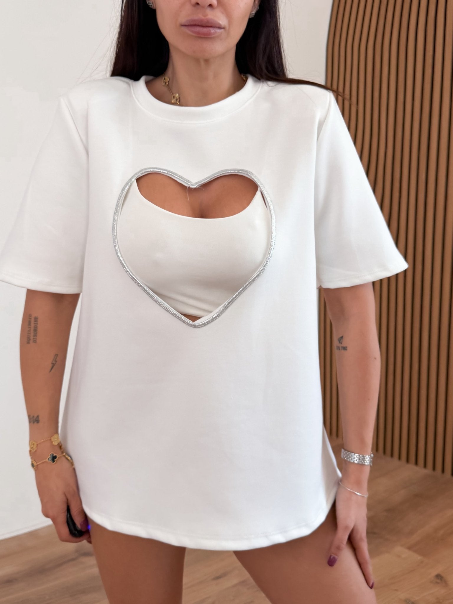Maglietta Heart - Bianca - SAINTH