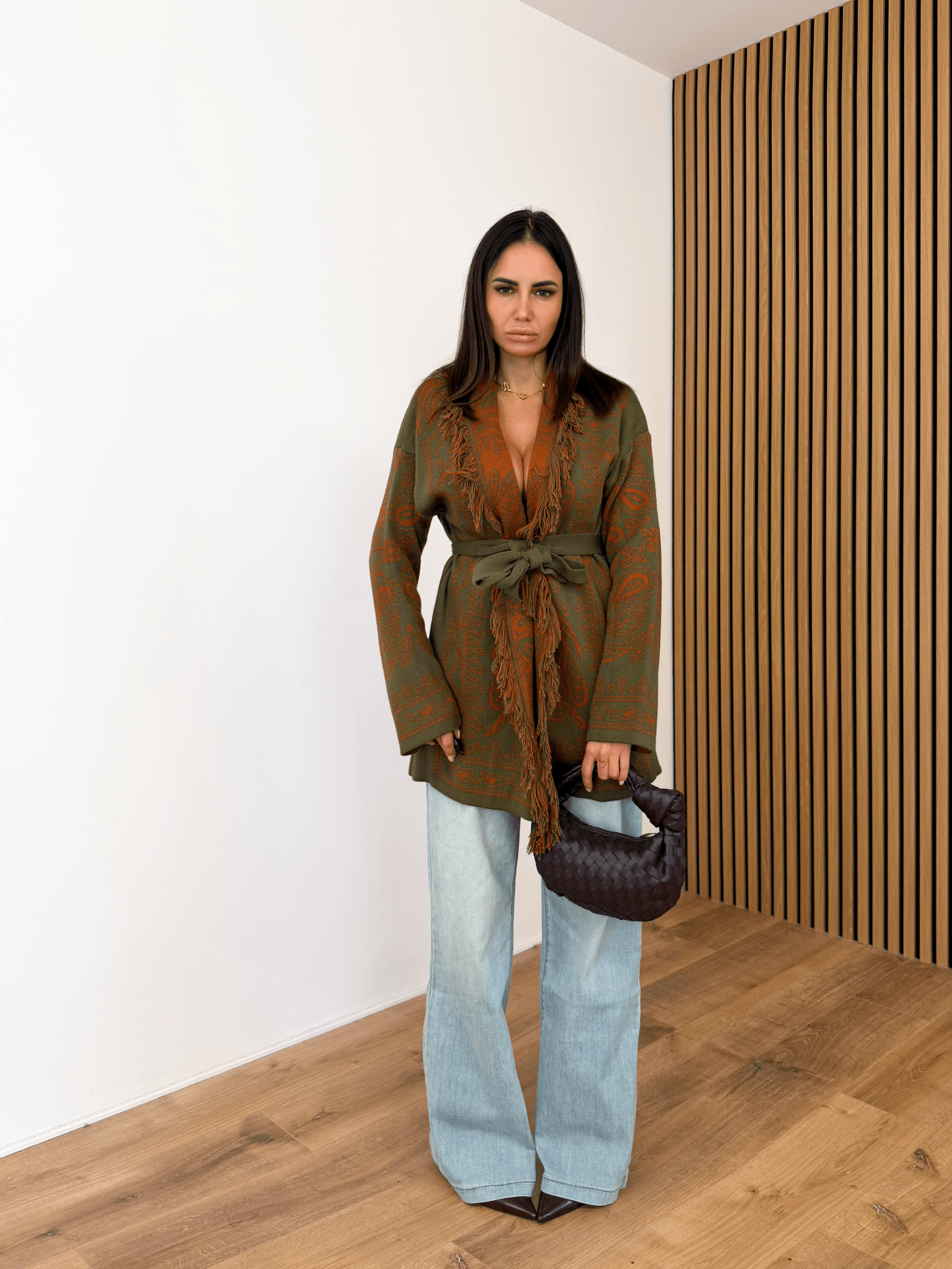 Cardigan Azteco - Army Green e Coccio - SAINTH