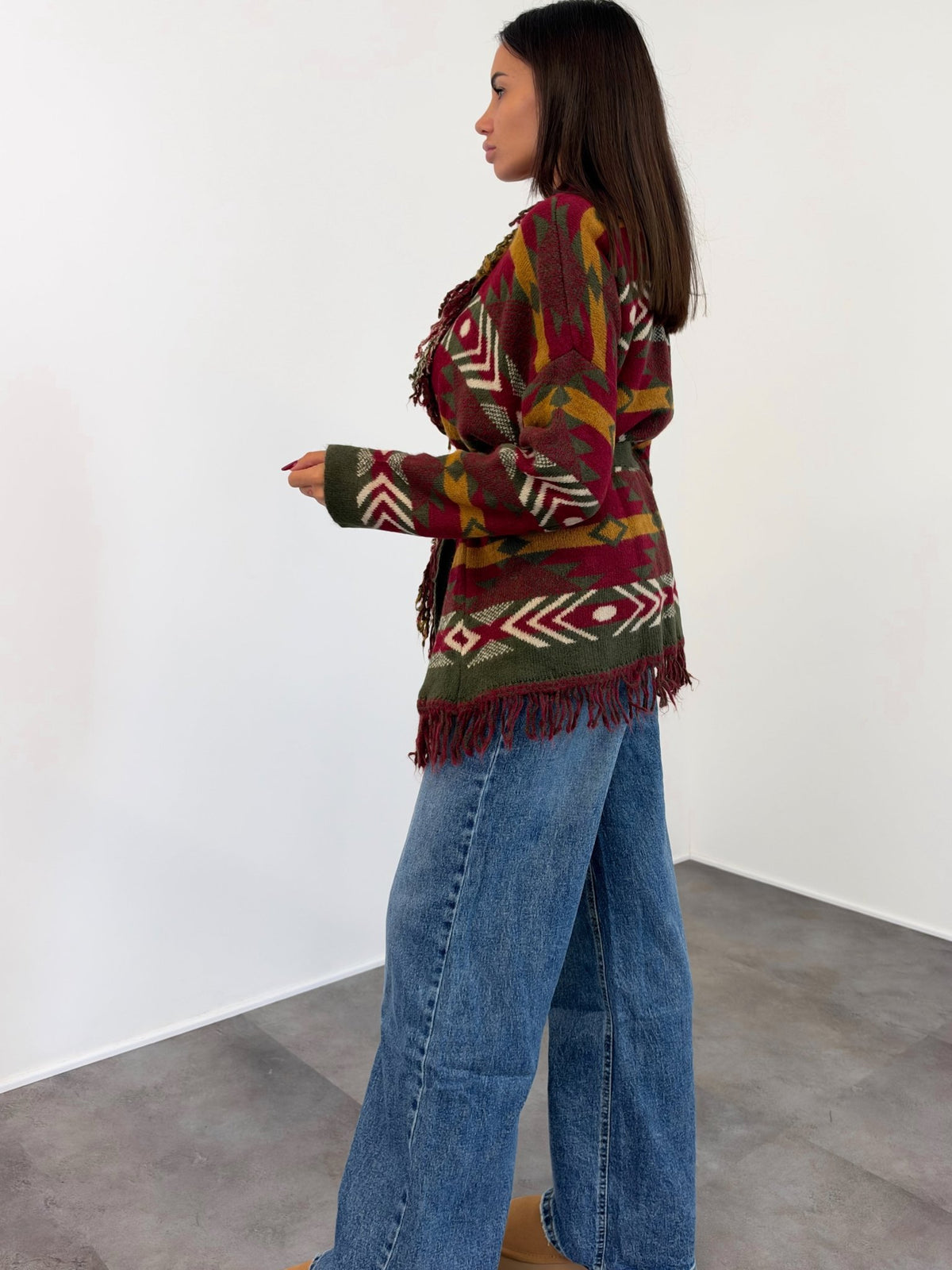 Cardigan Triangle 2.0 - Army Green Bordeaux - SAINTH