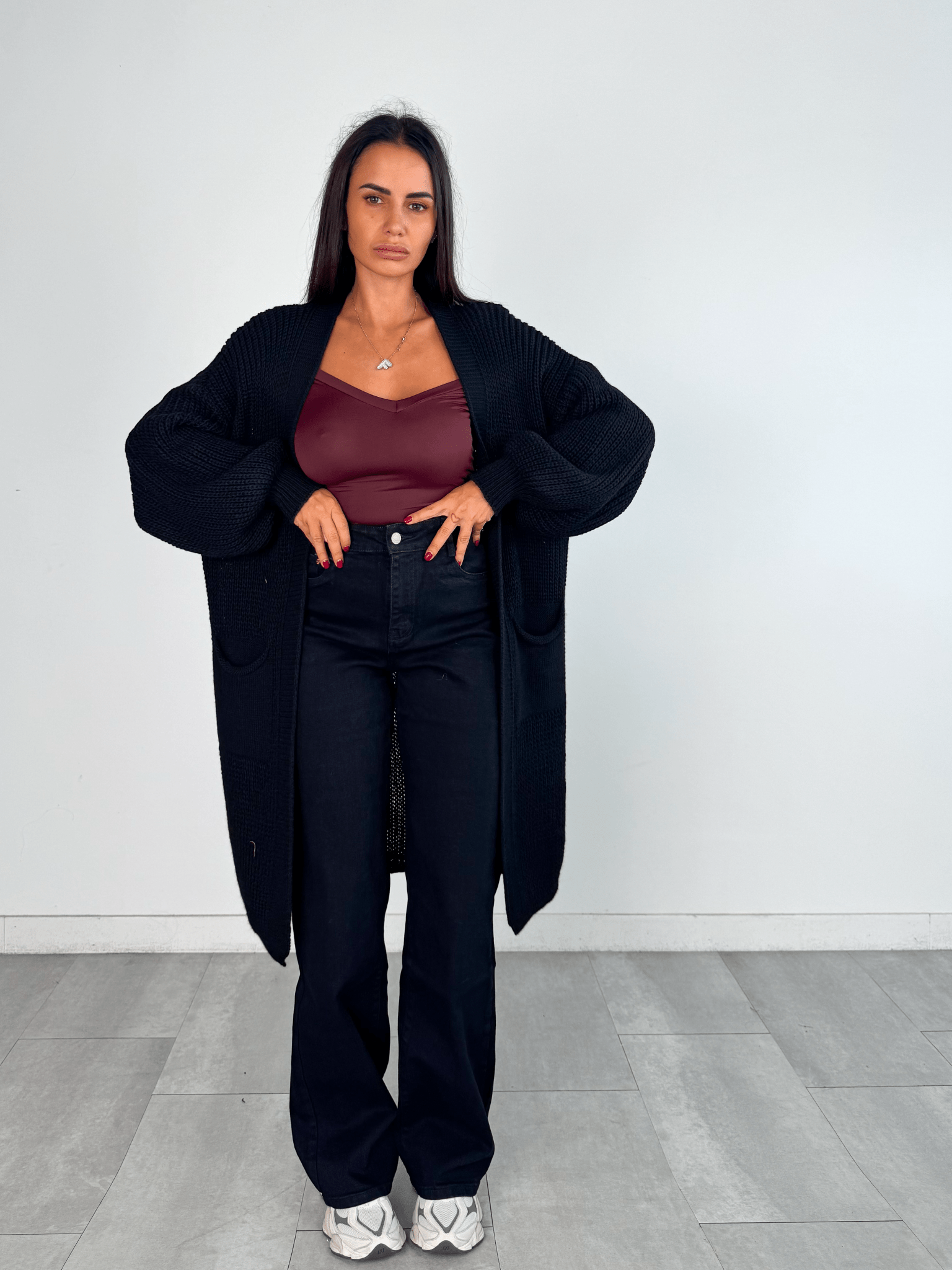 Cardigan Flamingo - Nero - SAINTH