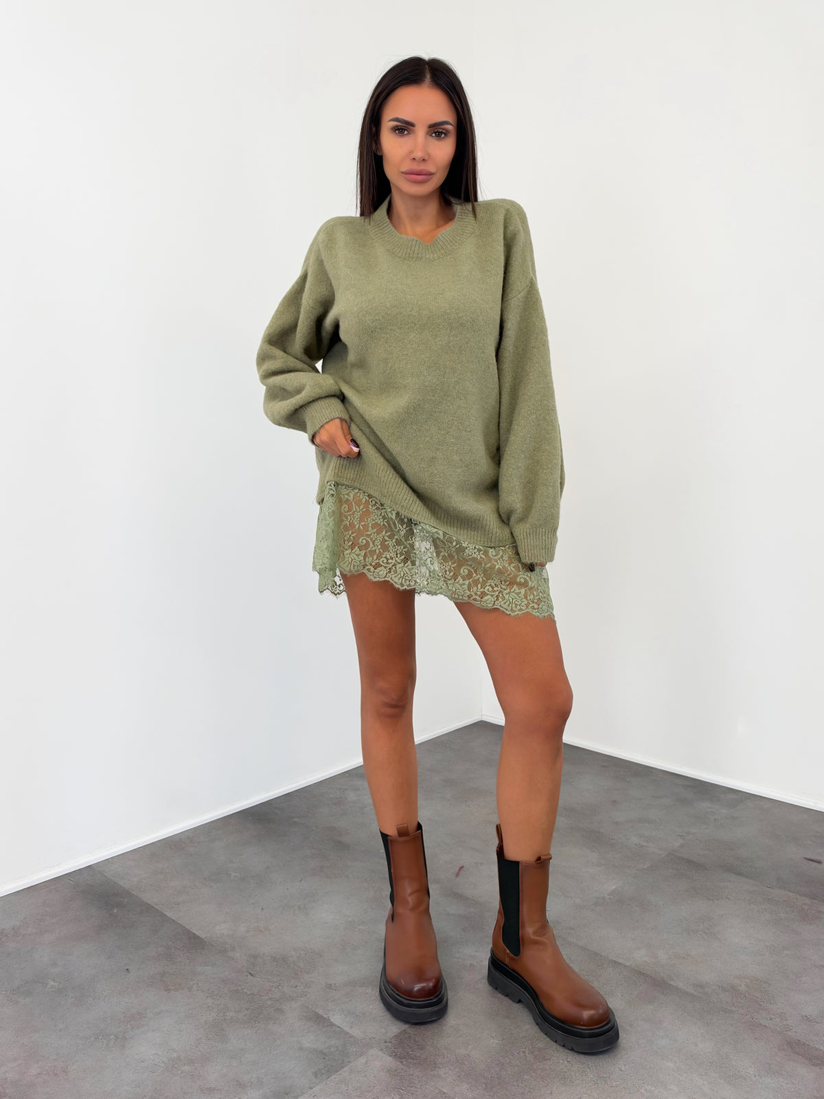 Abito Pull Pizzo - Army Green