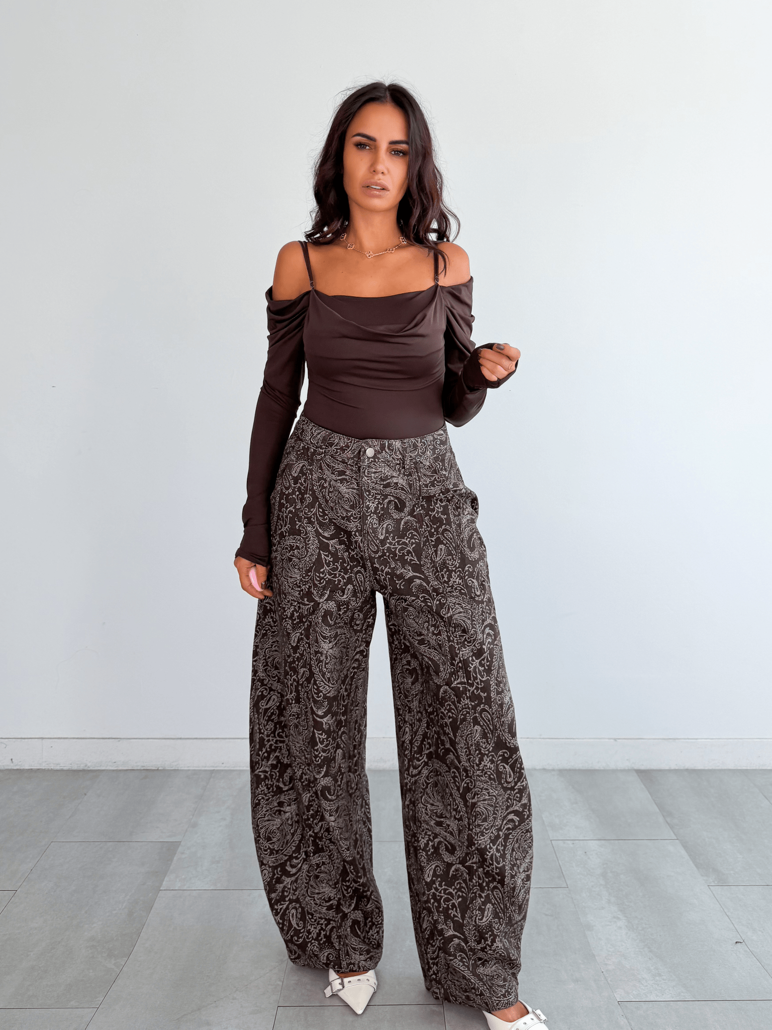 Maglietta Asimmetrica - Marrone - SAINTH