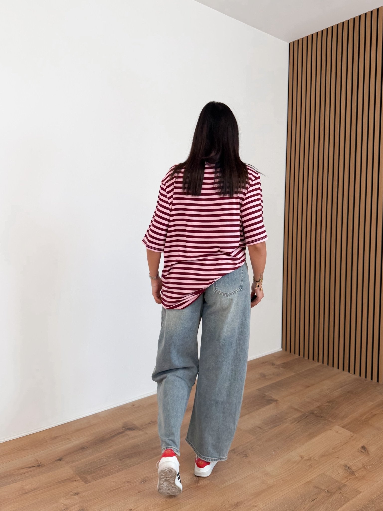 Maxi Maglia Linee - Bordeaux e Rosa - SAINTH