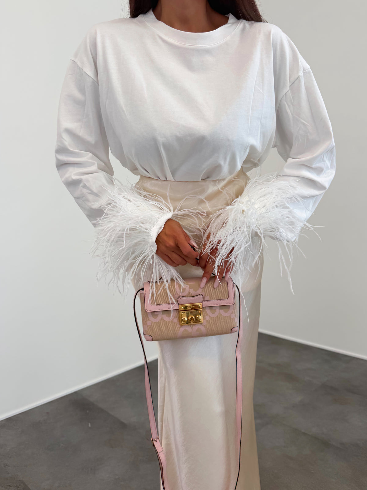 Maxi Maglia Piume - Bianca