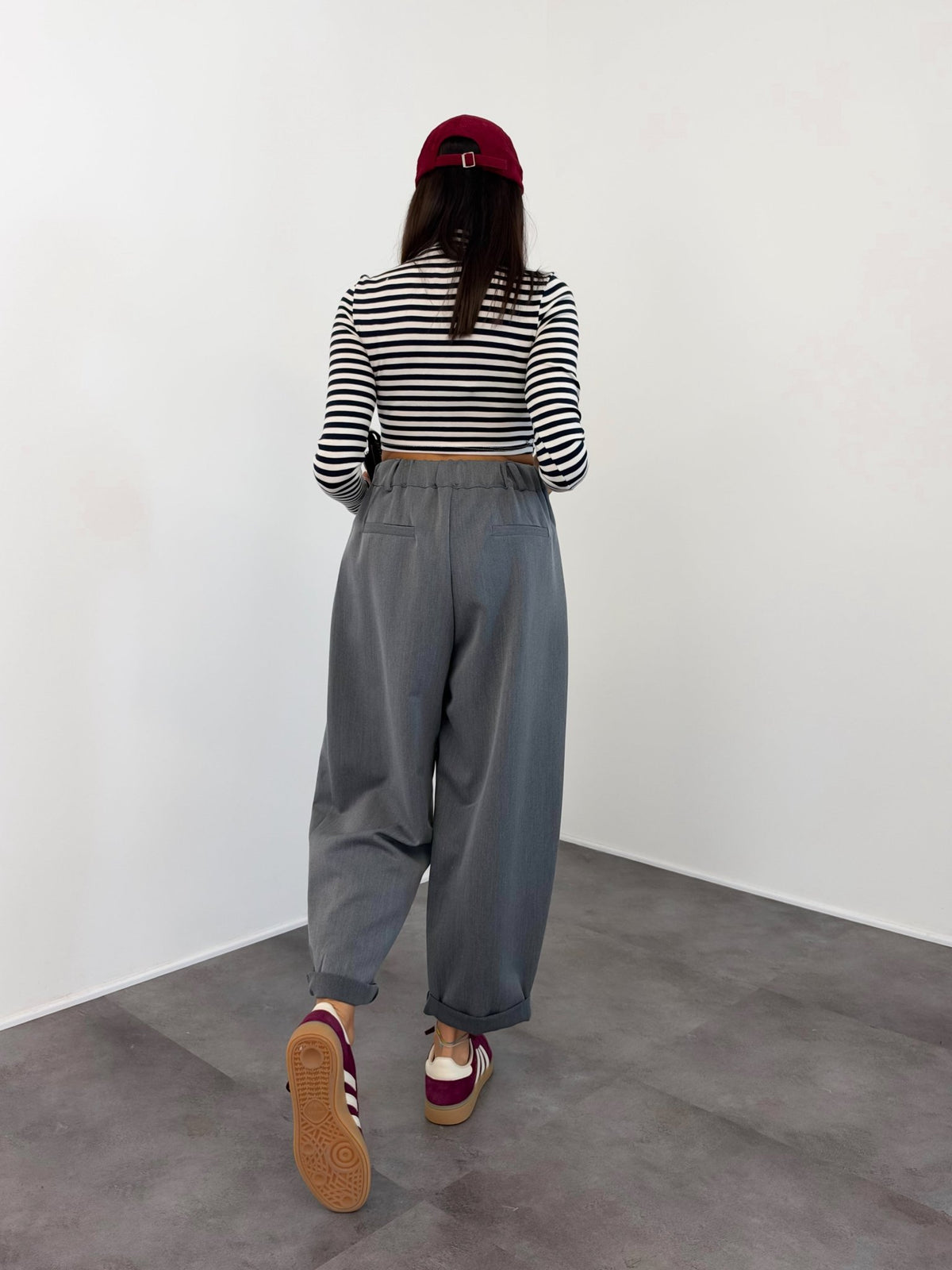 Maglia Crop Linee - Bianca Nera - SAINTH