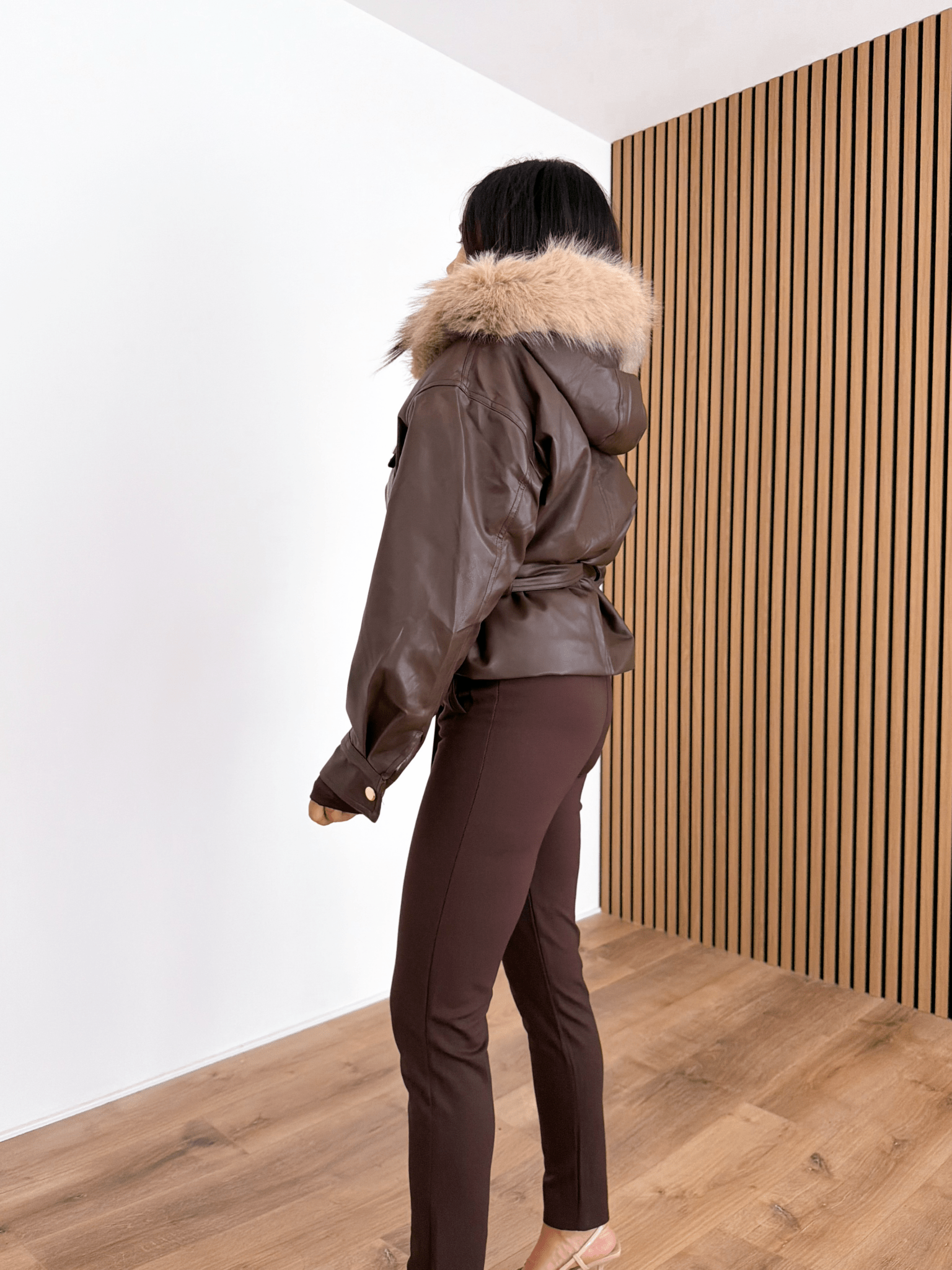 Chiodo Ecopelle Fox - Marrone - SAINTH