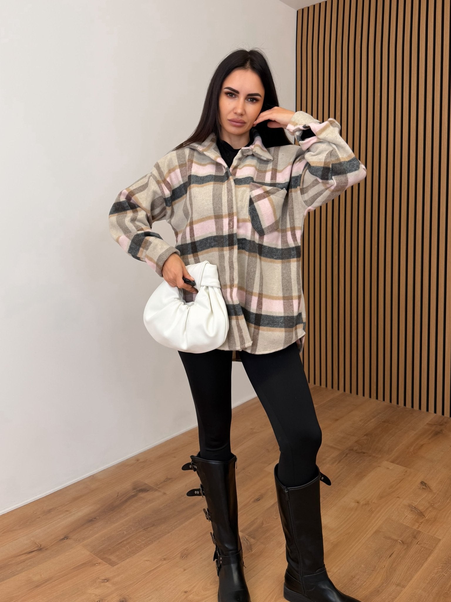 Camicia Quadrettoni - Beige e Rosa - SAINTH