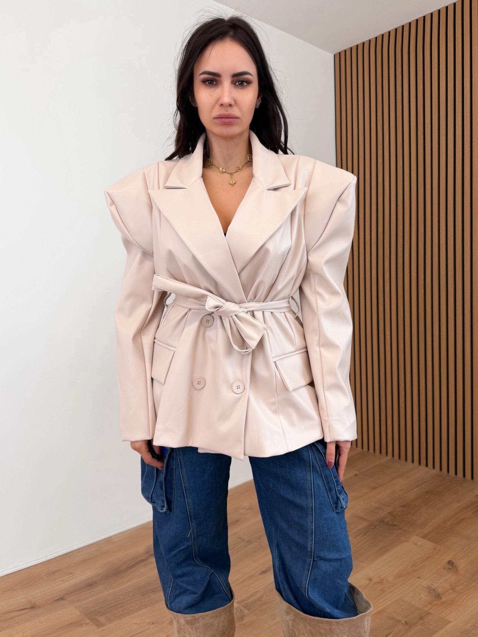 Blazer Liban Ecopelle - Beige - SAINTH