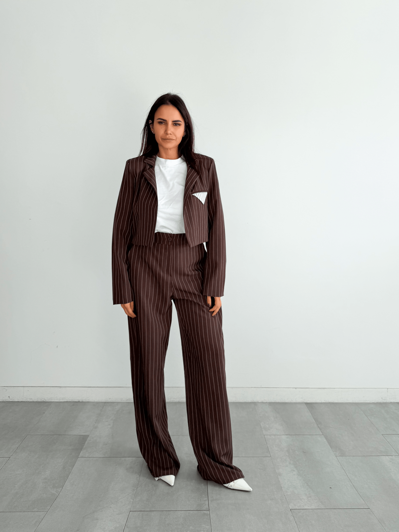 Completo Pocket Gessato - Marrone - SAINTH