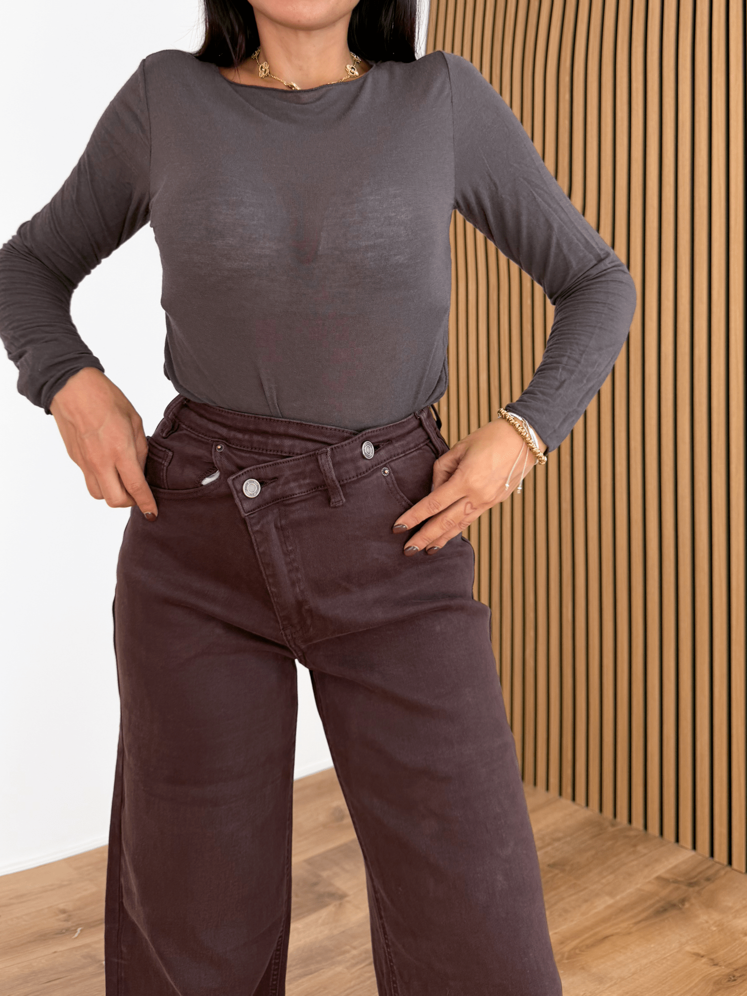 Jeans Irregolare - Marrone - SAINTH