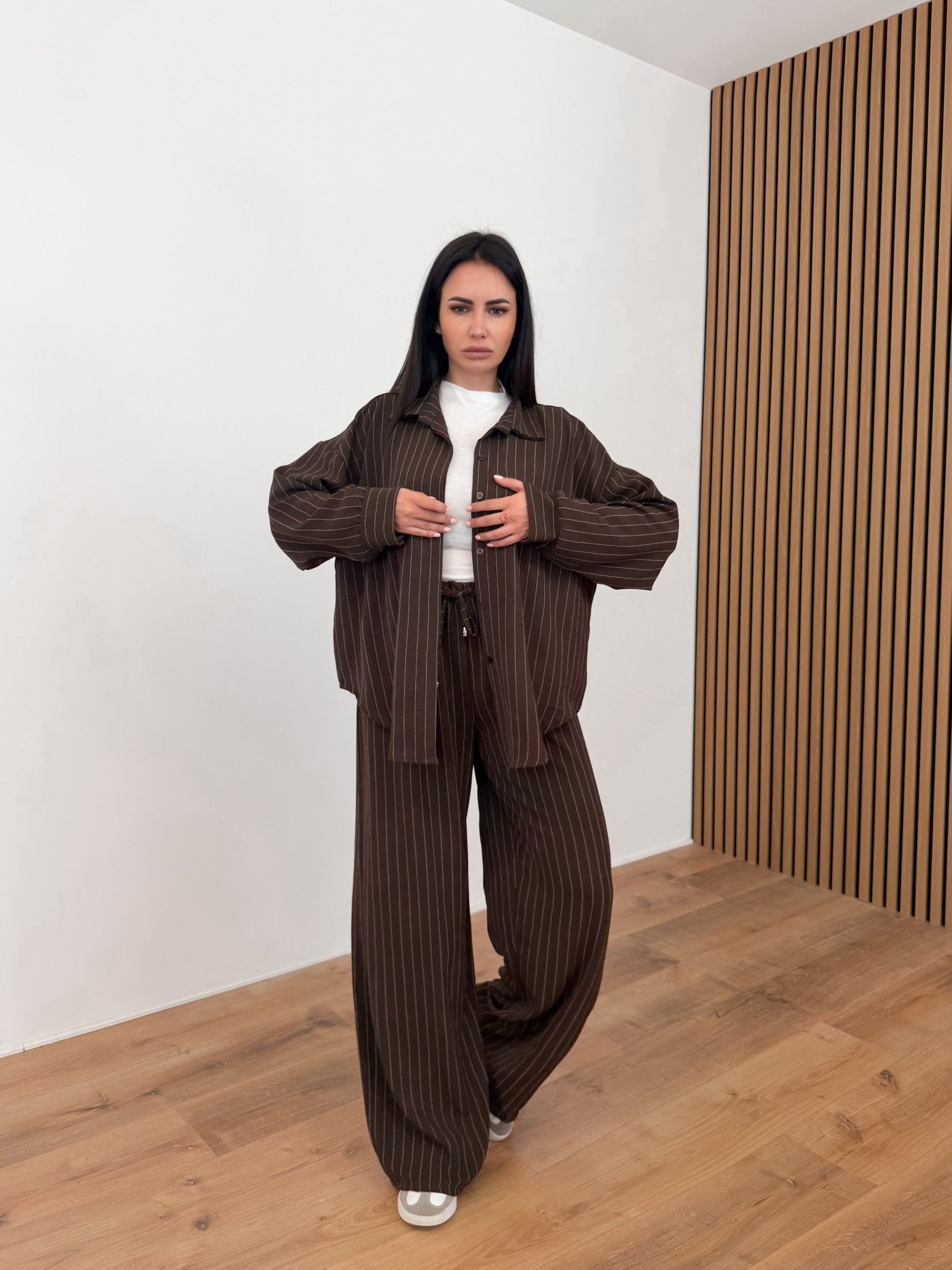 Coordinato Gessato Comfy - Marrone - SAINTH