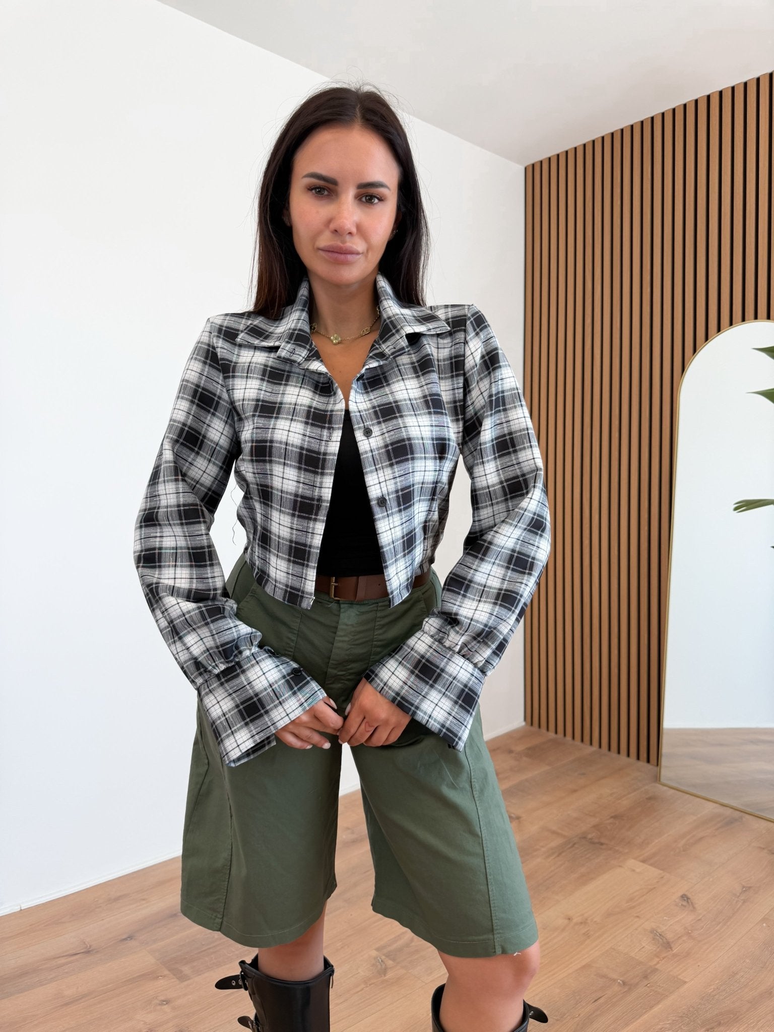 Camicia Crop Vicky - Nera - SAINTH