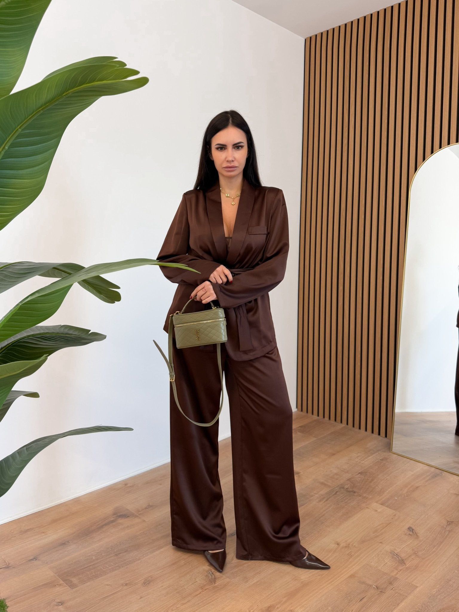 Coordinato Satin - Marrone - SAINTH