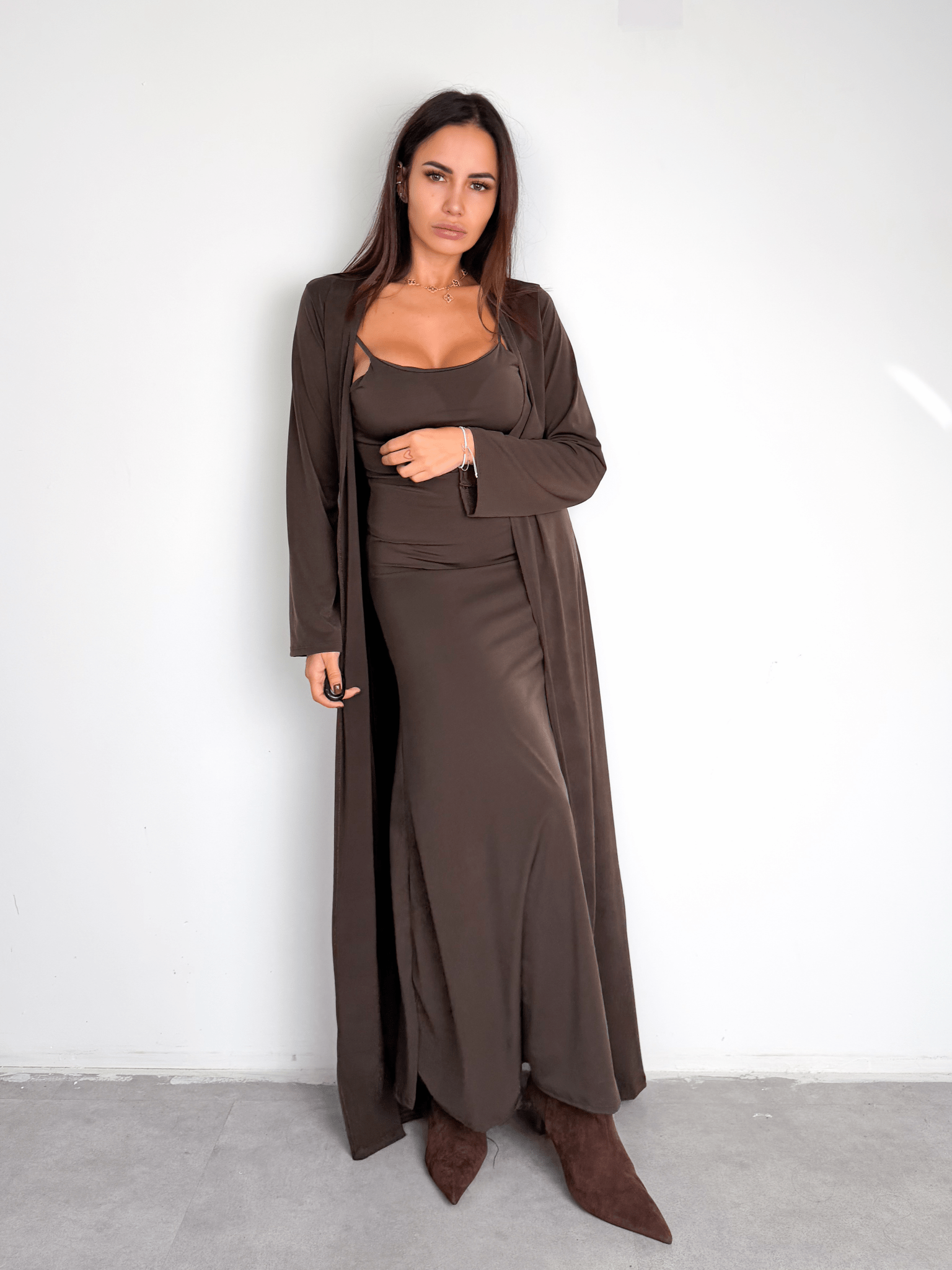 Set Abito + Cardigan - Marrone - SAINTH