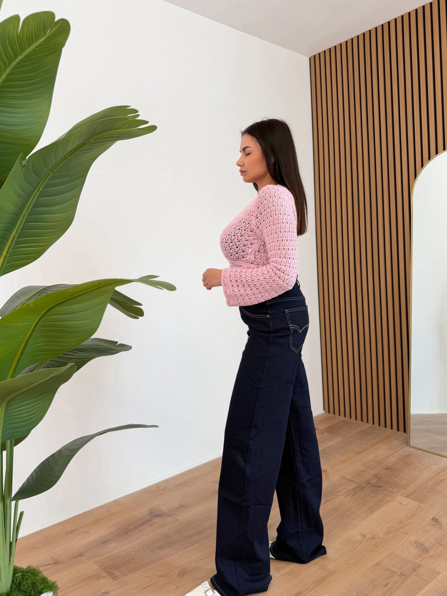 Cardigan Trama Traforata - Rosa - SAINTH