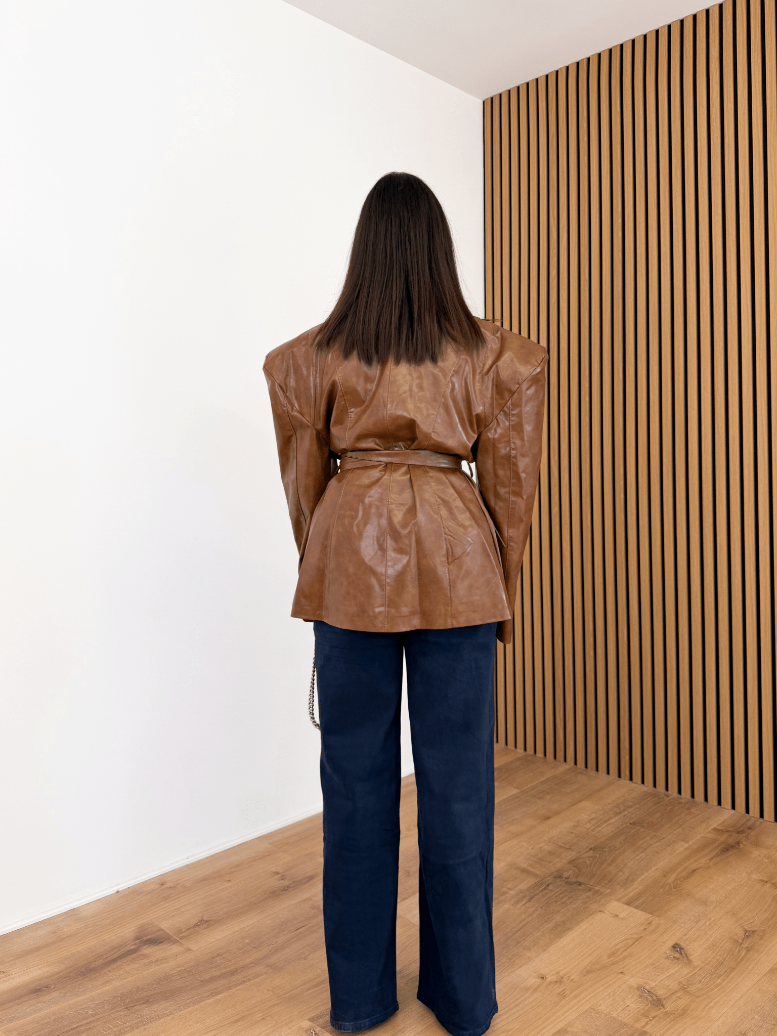 Blazer Ecopelle Spallone - Camel - SAINTH