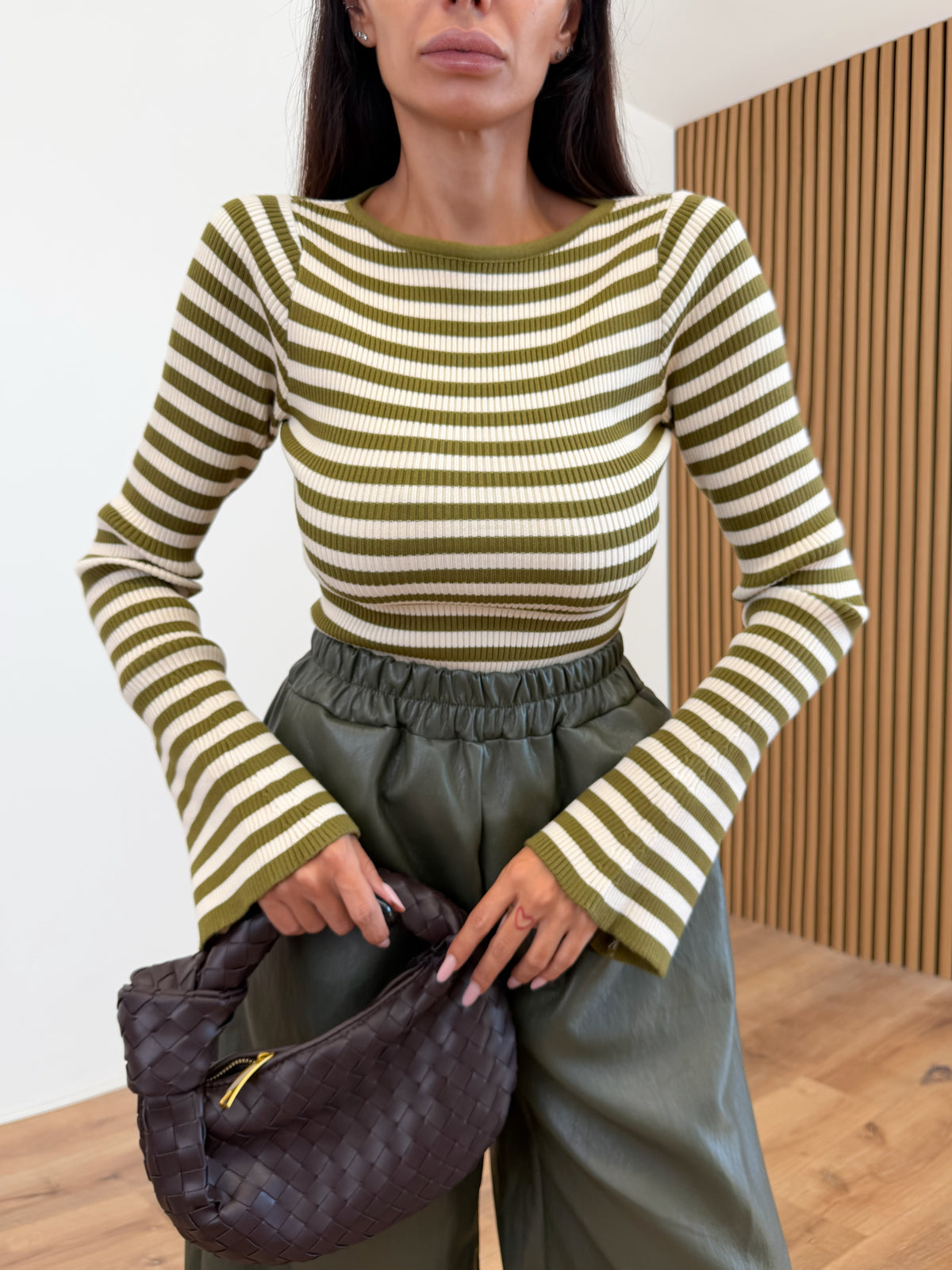 Pull Linea - Bianca Army Green