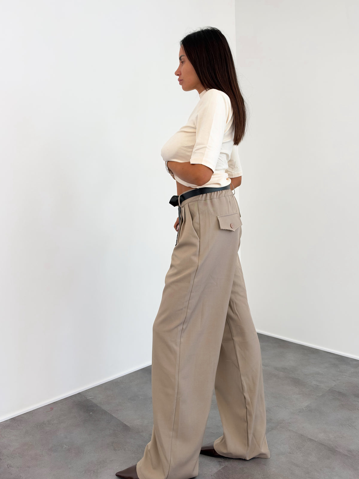 Pantalone + Cintura - Beige