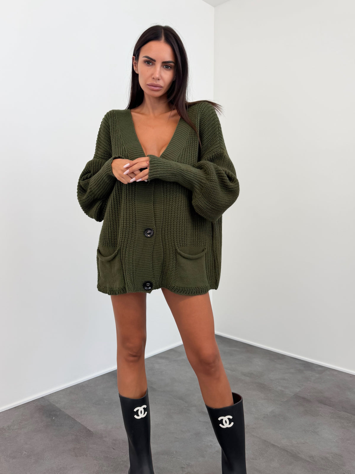 Maxi Cardigan - Army Green