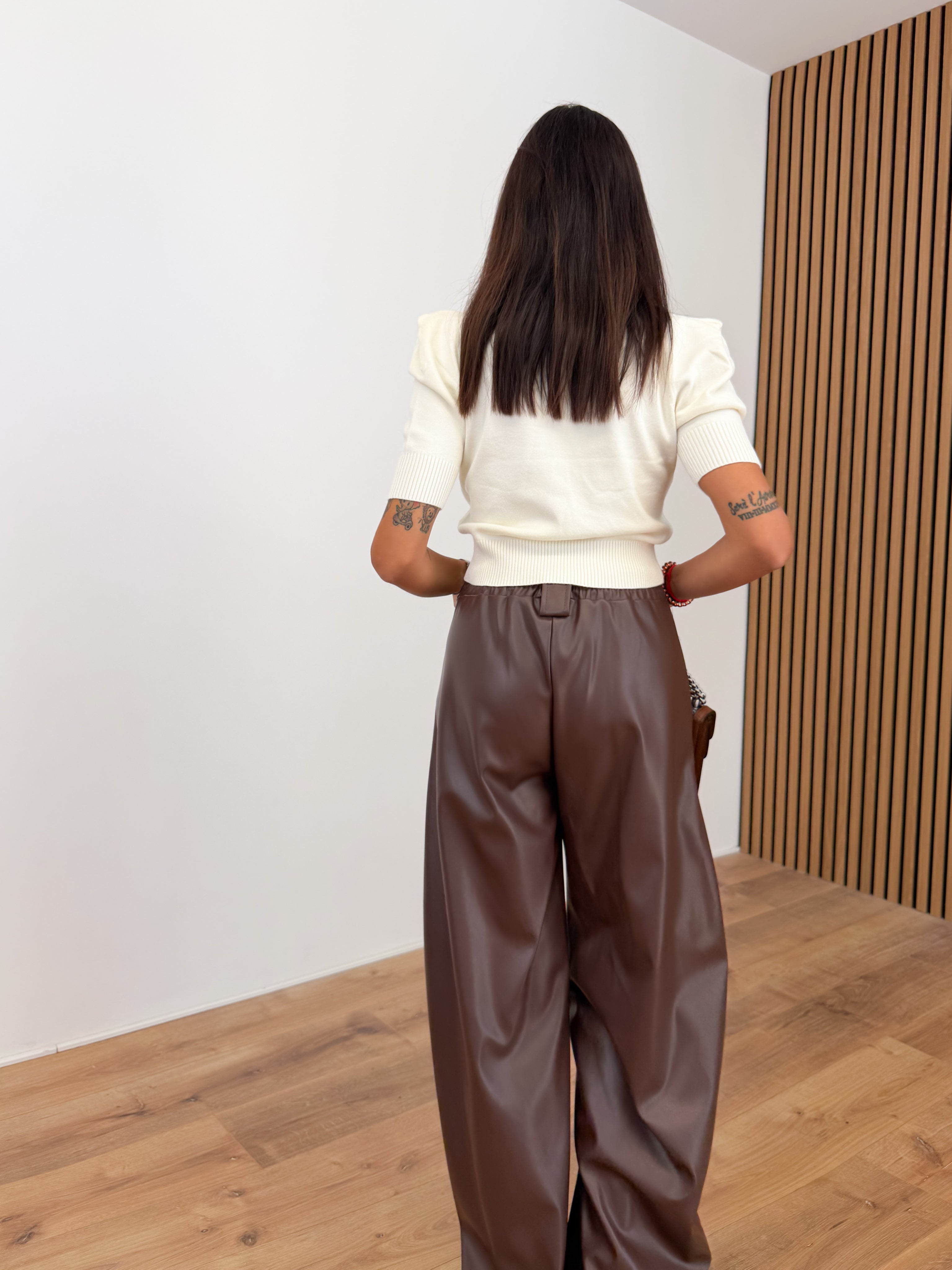 Pantalone Ecopelle - Marrone