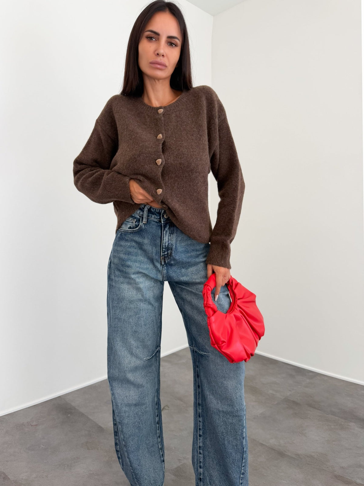 Cardigan Heart - Marrone - SAINTH