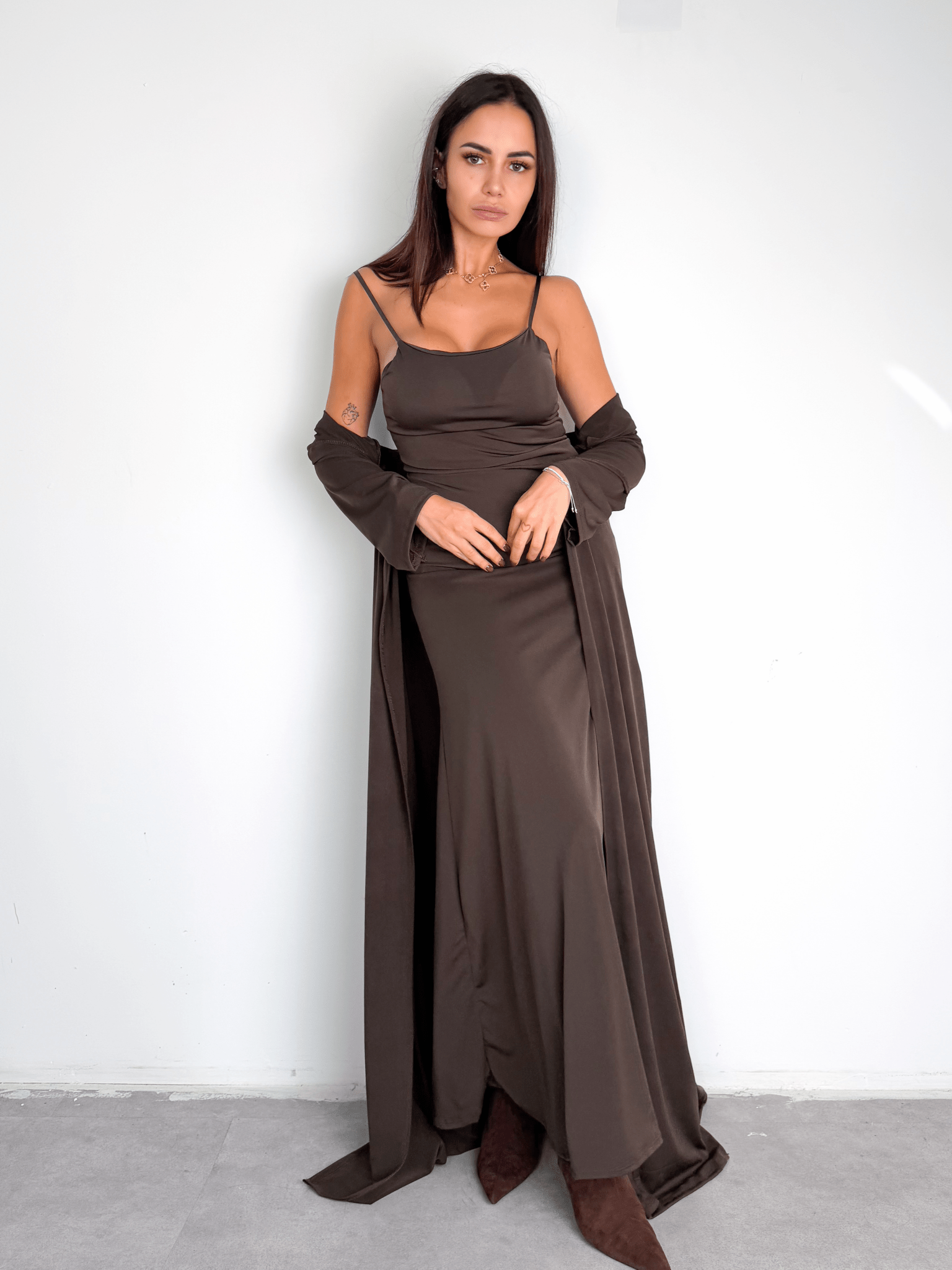 Set Abito + Cardigan - Marrone - SAINTH