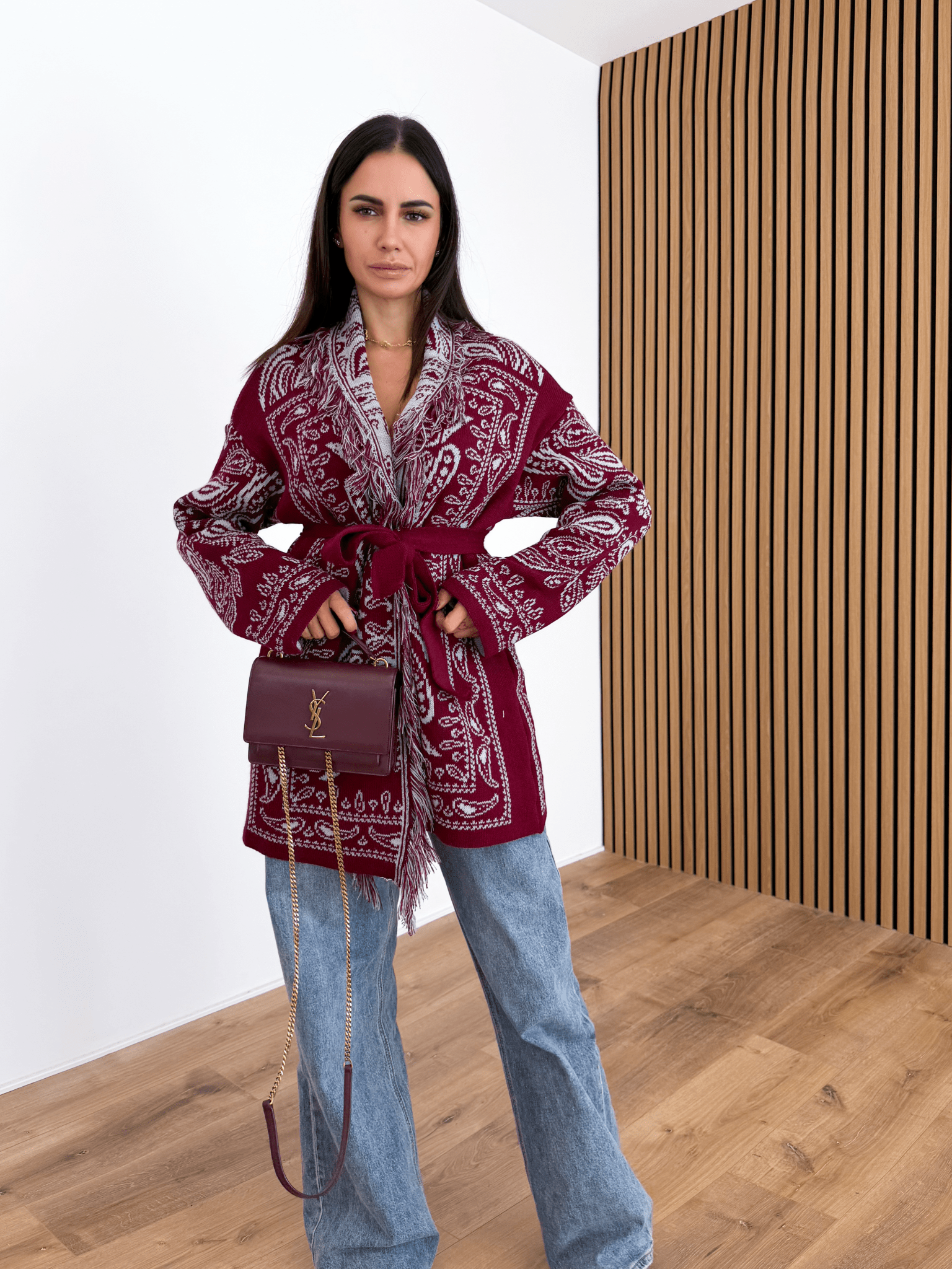 Cardigan Azteco - Bordeaux - SAINTH