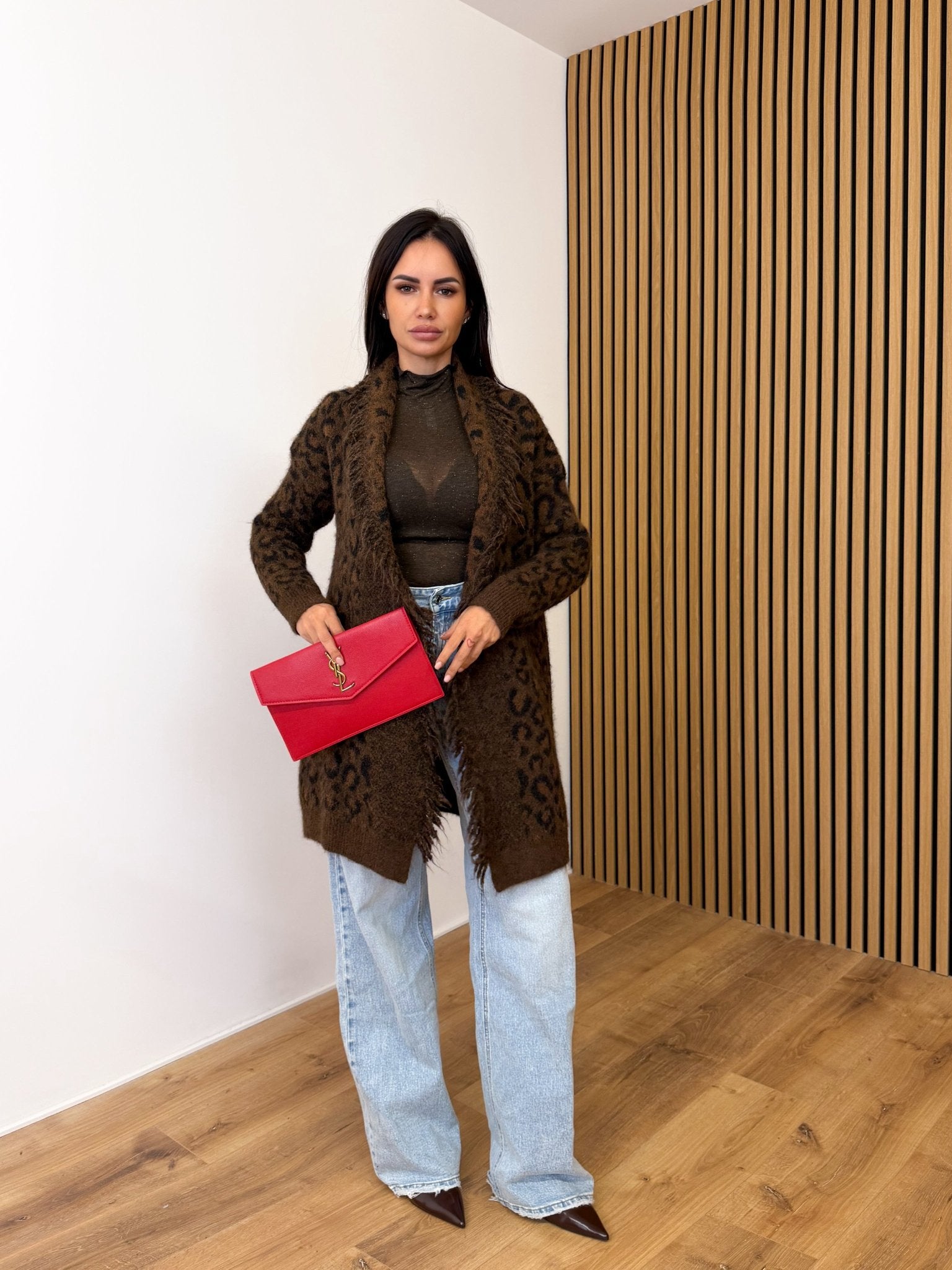 Cardigan Frange - Leopardato Scuro - SAINTH