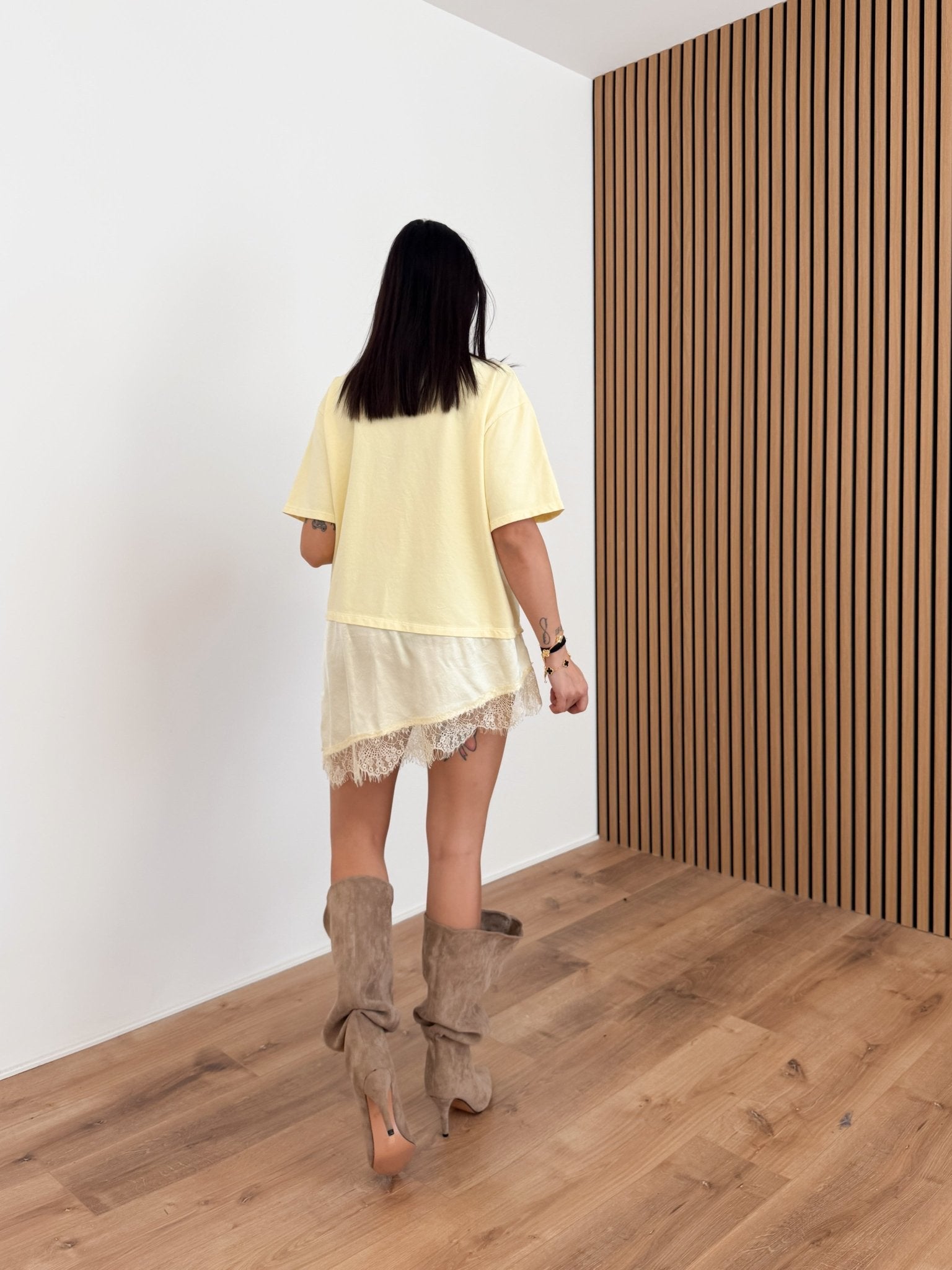 Maglia Abito Pizzo - Gialla - SAINTH