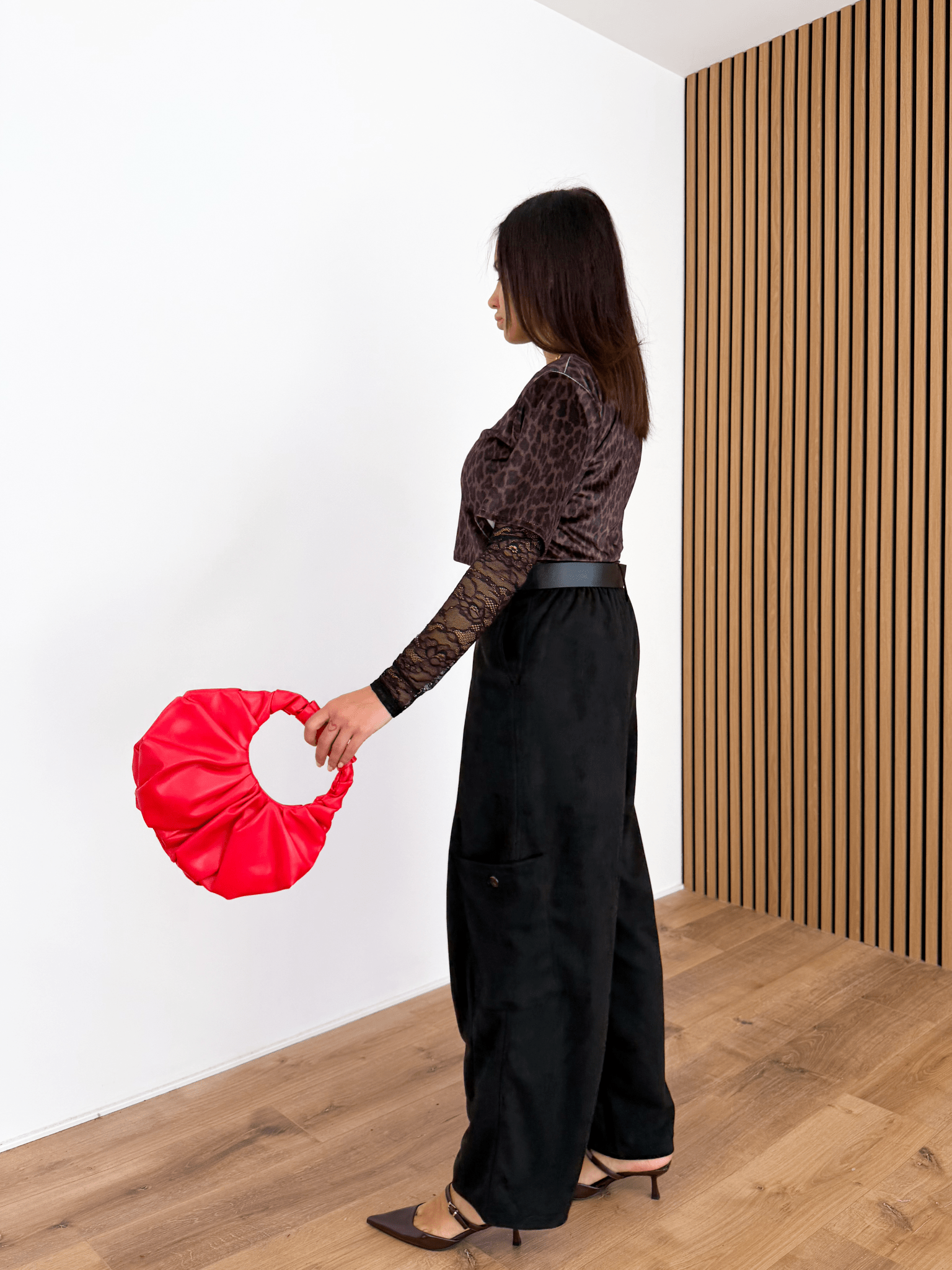 Pantalone Cargo Velvet - Nero - SAINTH