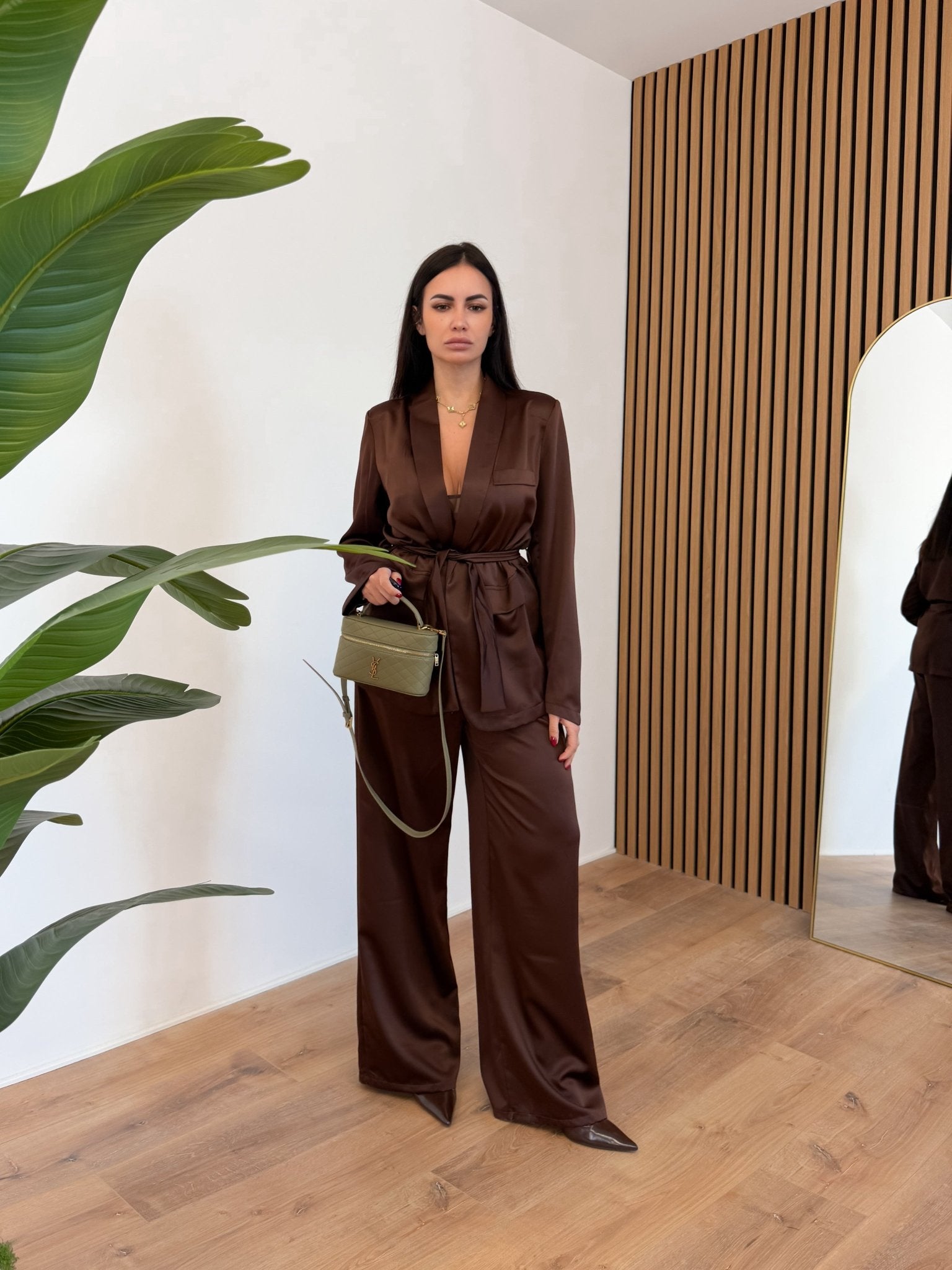 Coordinato Satin - Marrone - SAINTH