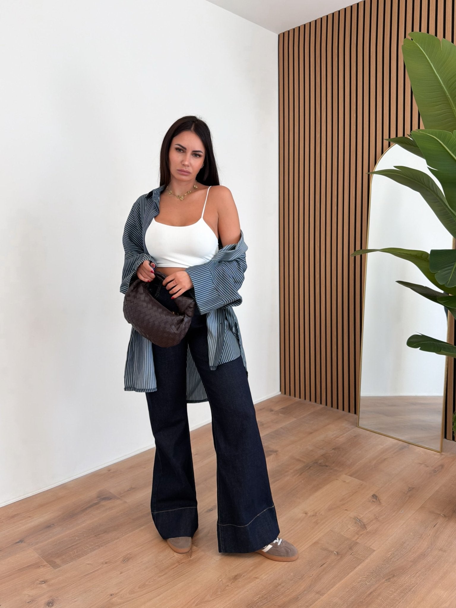 Maxi Camicia Righe - Blu - SAINTH