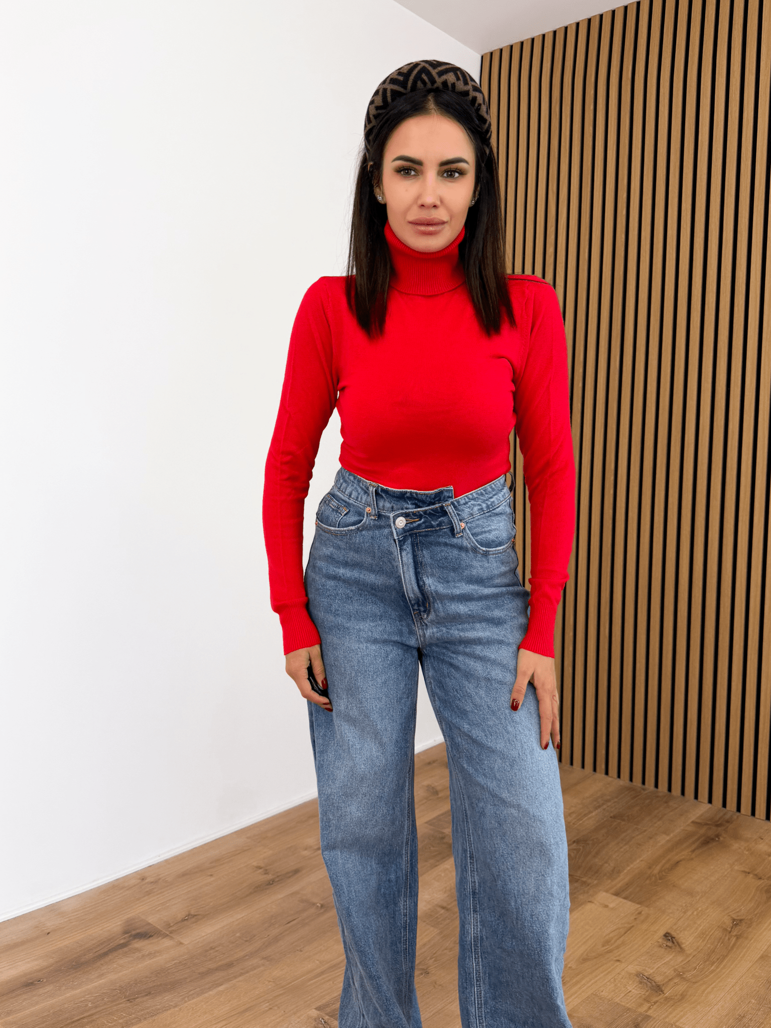 Pull Collo Alto - Rosso - SAINTH