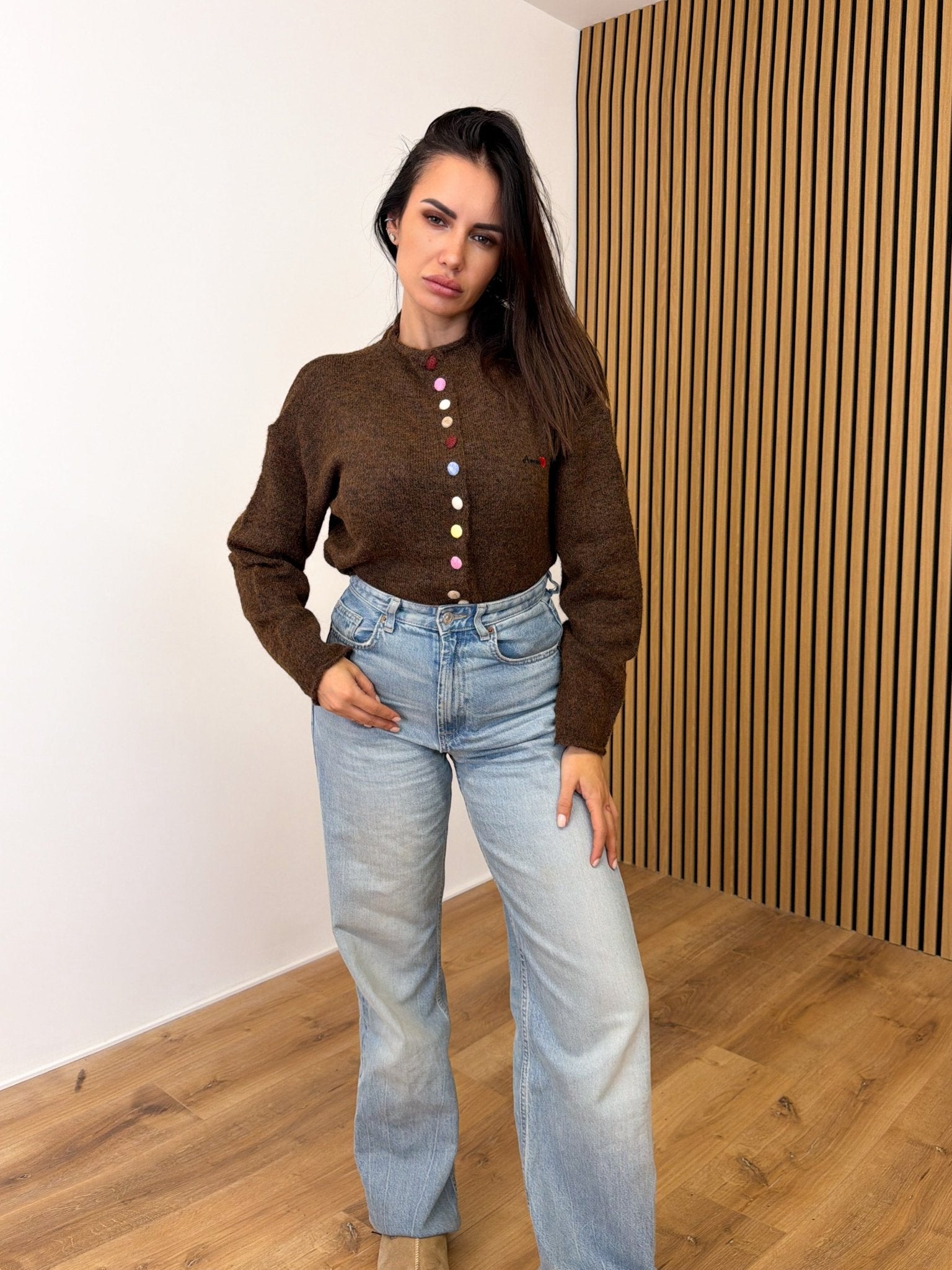 Cardigan Arcobaleno - Marrone - SAINTH