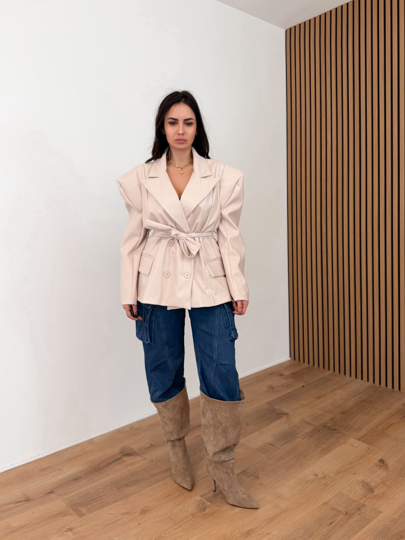 Blazer Liban Ecopelle - Beige - SAINTH