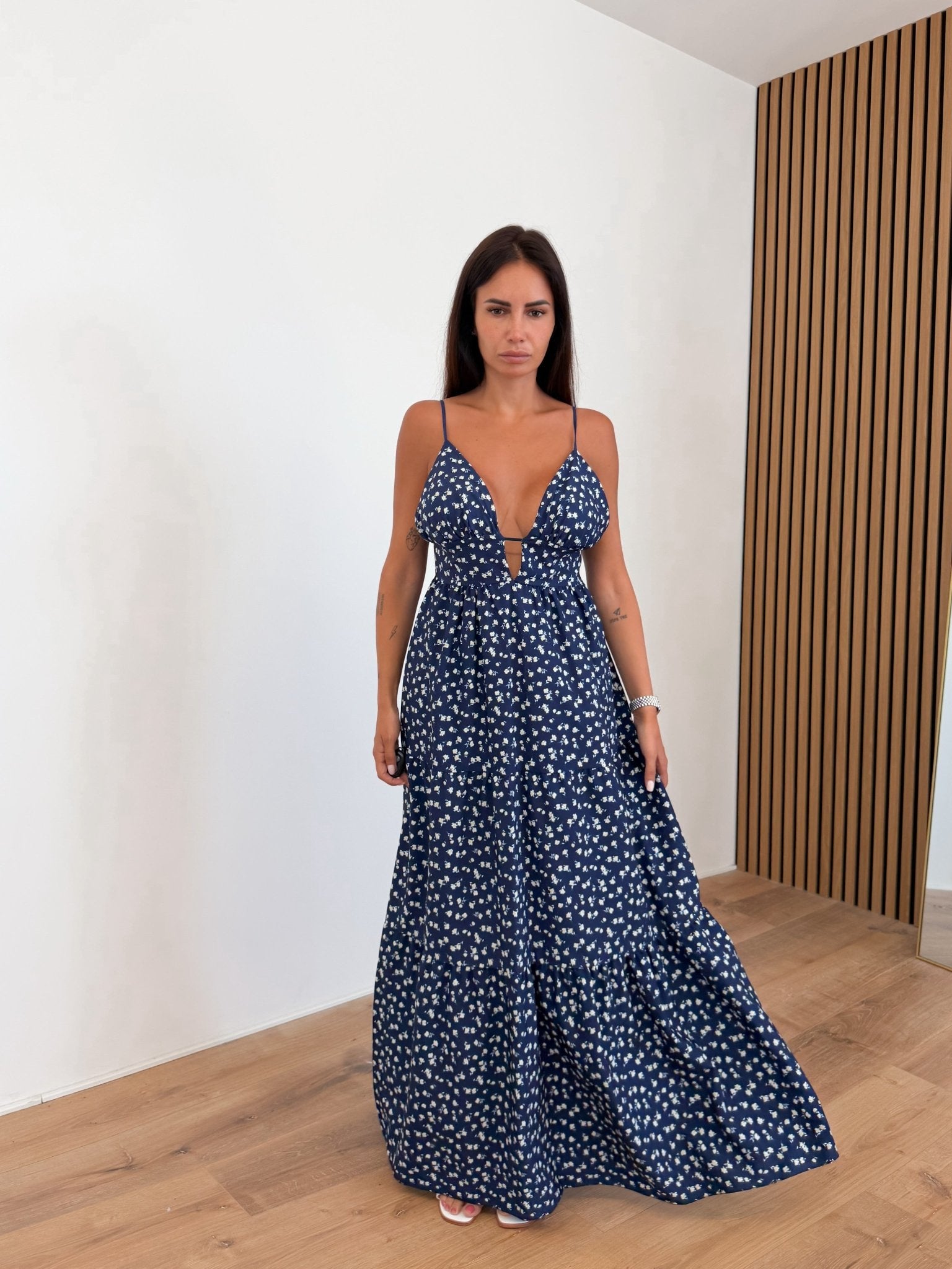 Abito Floreale - Blu - SAINTH