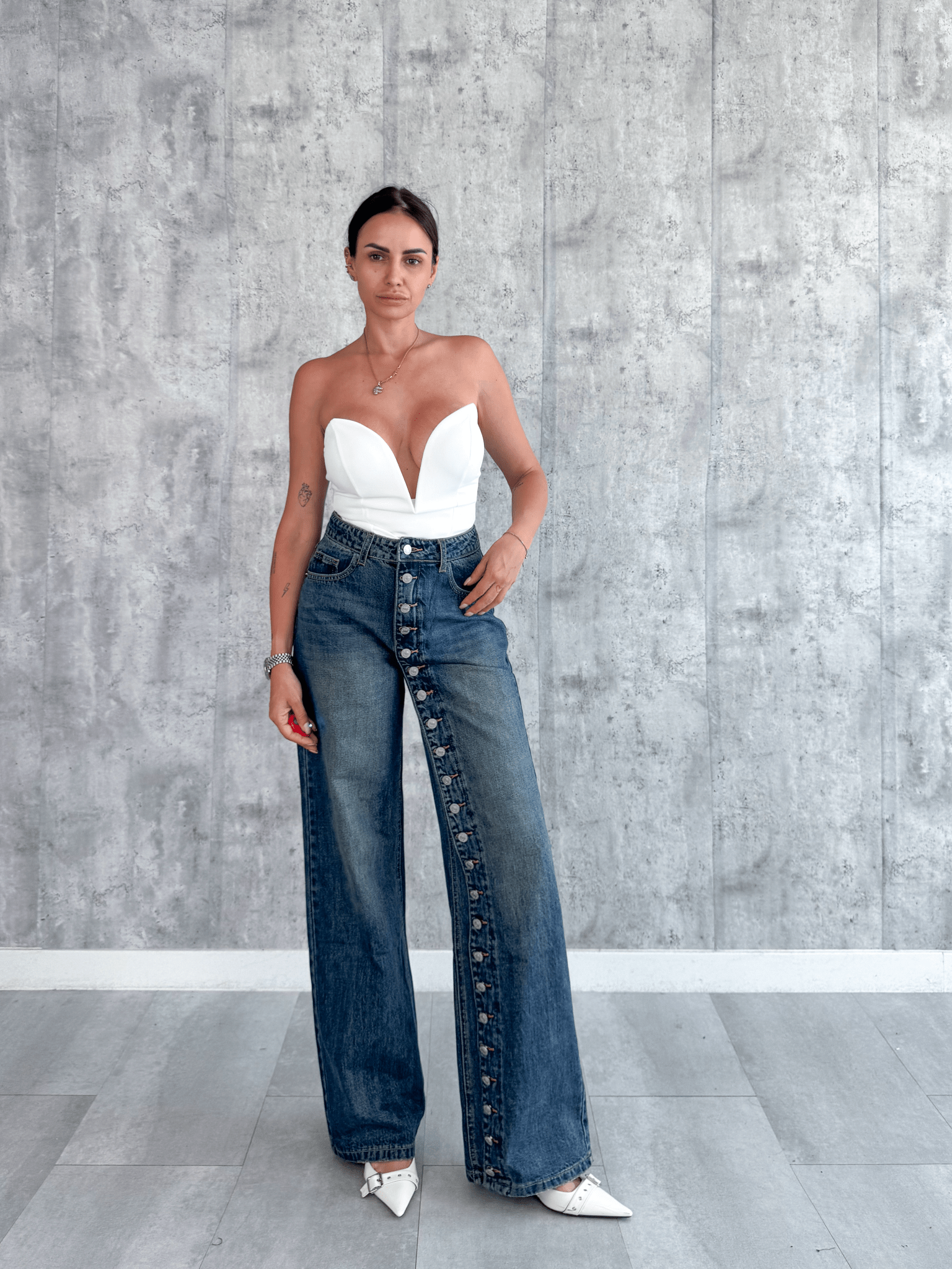 Jeans Bottoni - Denim - SAINTH