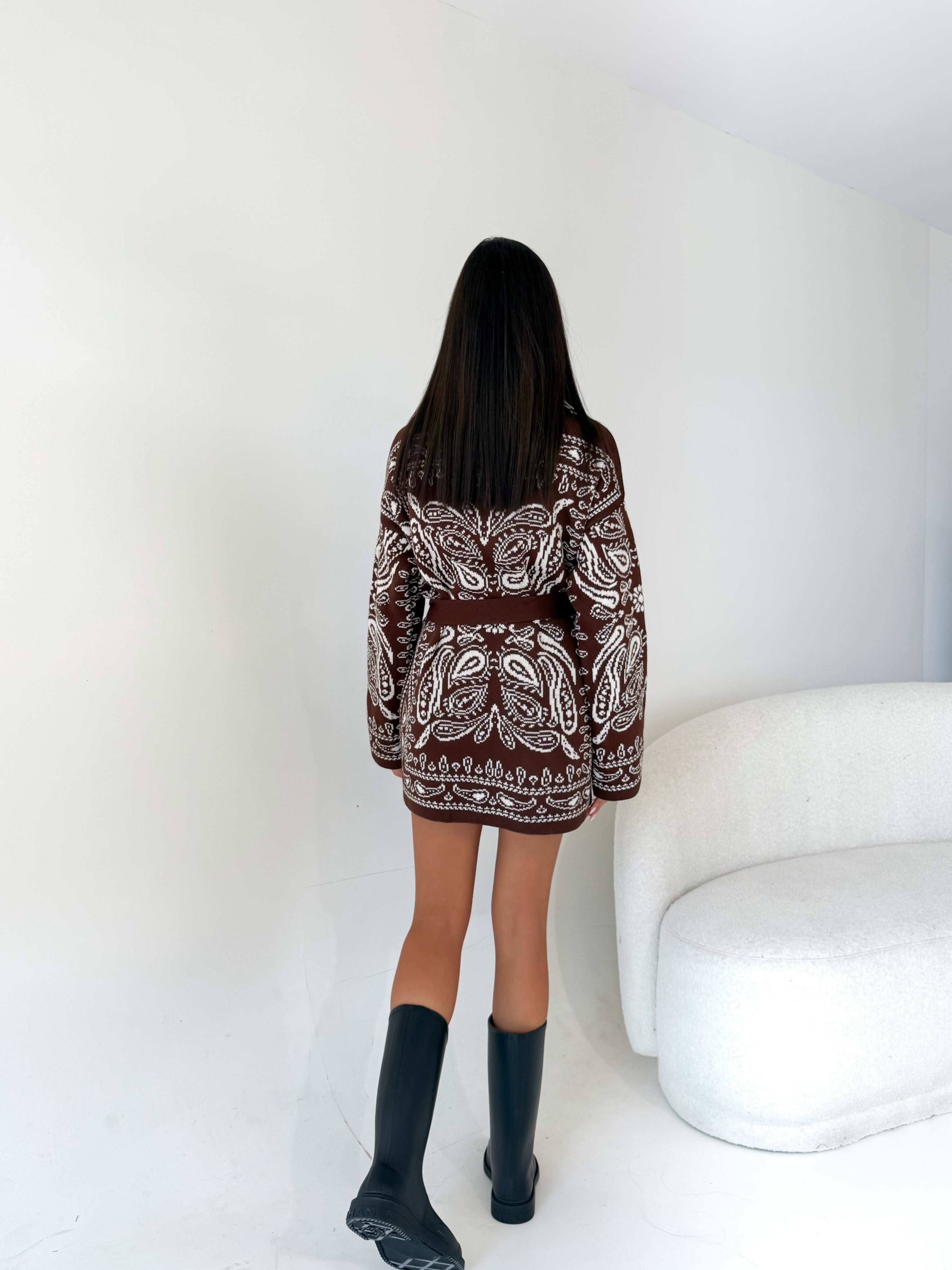 Cardigan Azteco - Marrone Bianco