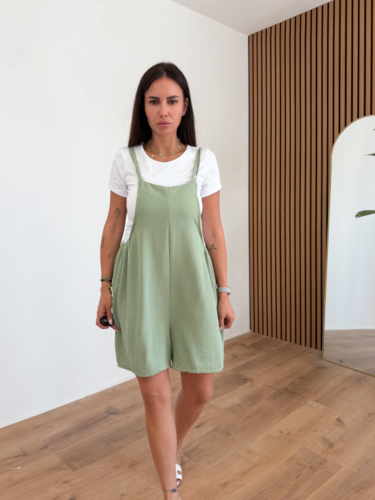 Salopette + T-Shirt Nancy - Army Green - SAINTH