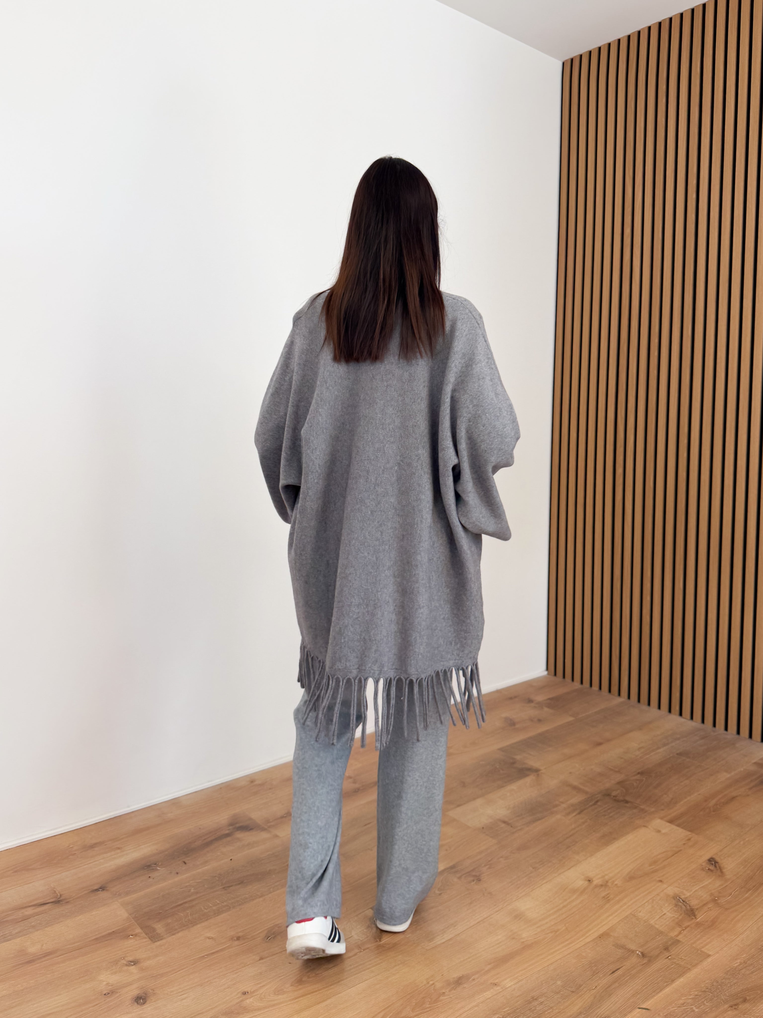 Cardigan Frange - Grigio