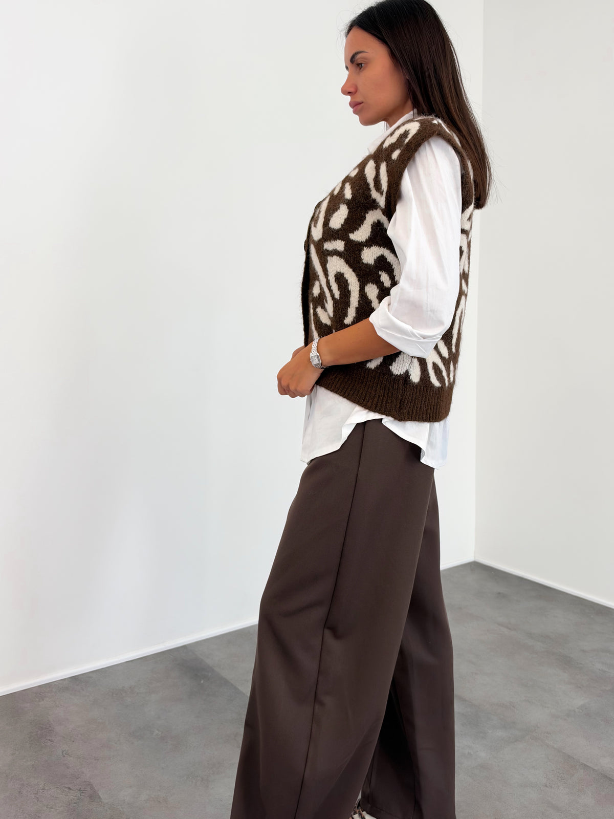 Gilet Maison - Marrone Bianco