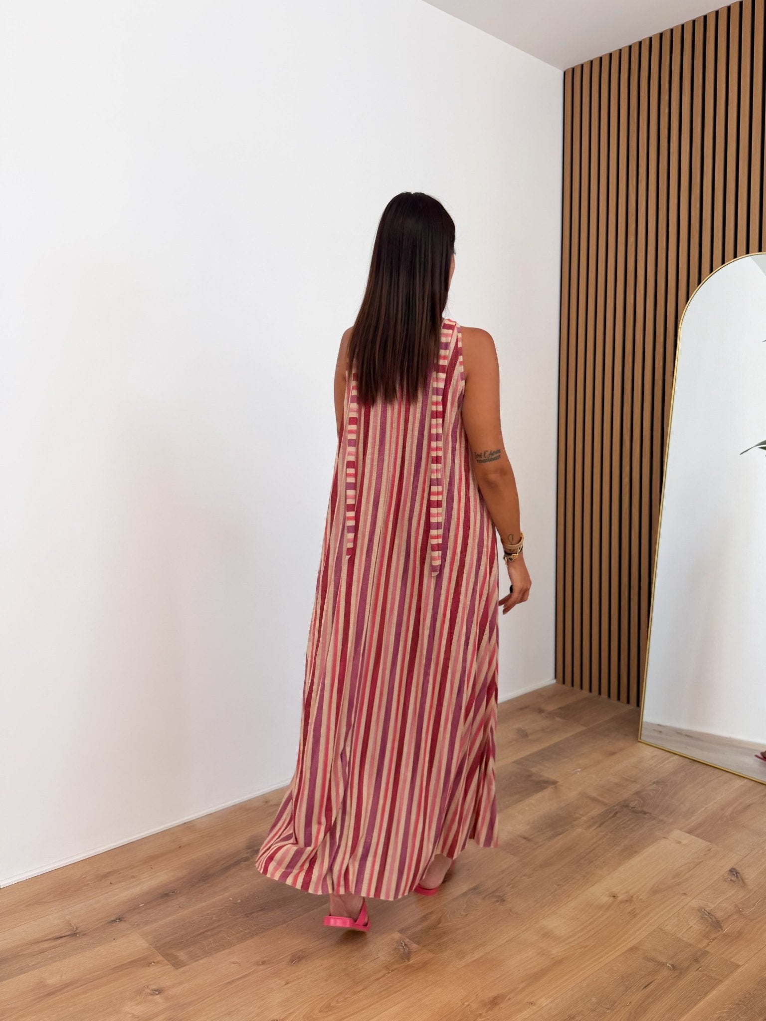 Abito Ventaglio - Magenta Beige