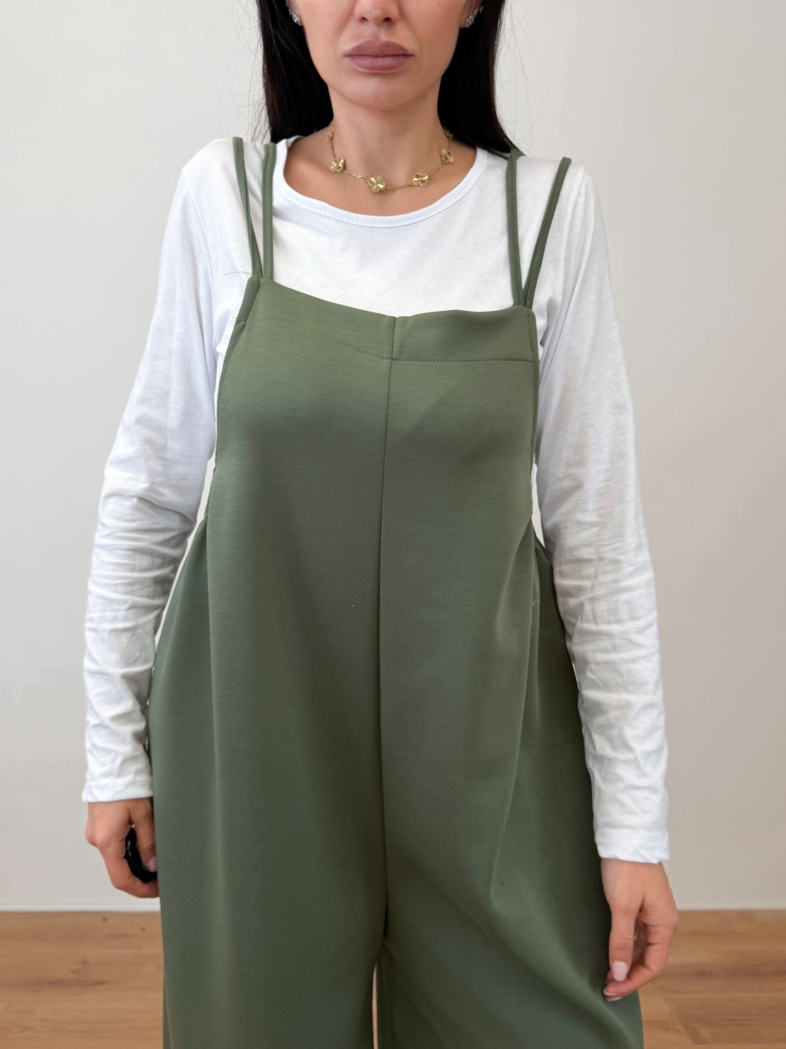 Salopette + Maglietta - Army Green - SAINTH