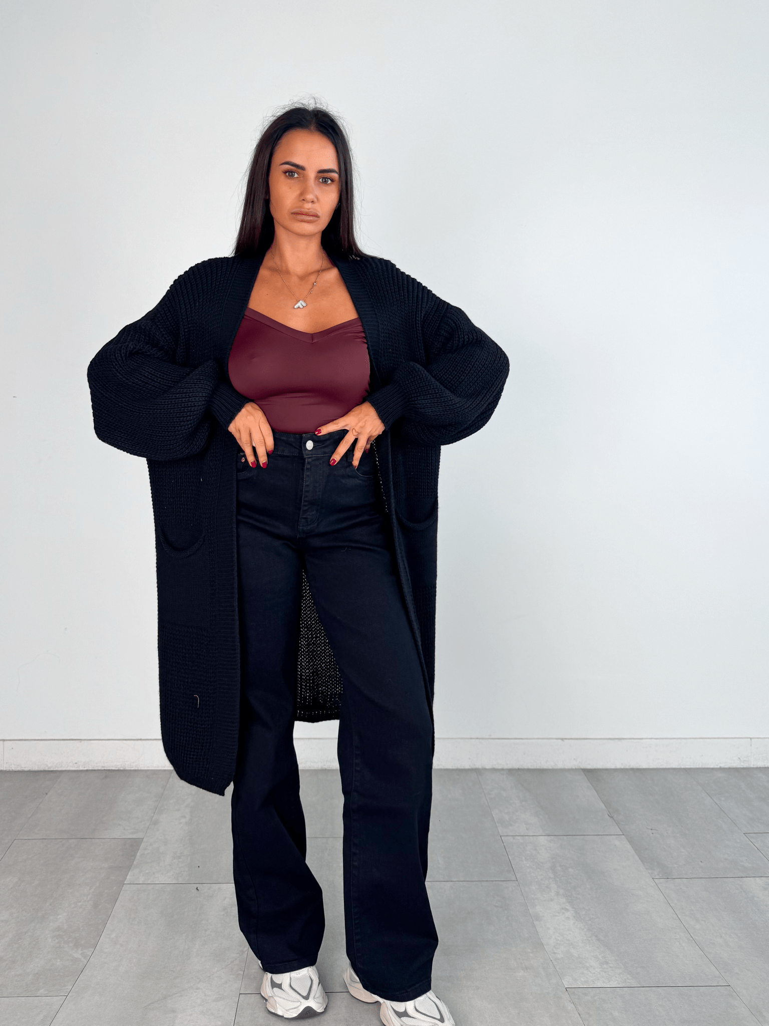 Cardigan Flamingo - Nero - SAINTH