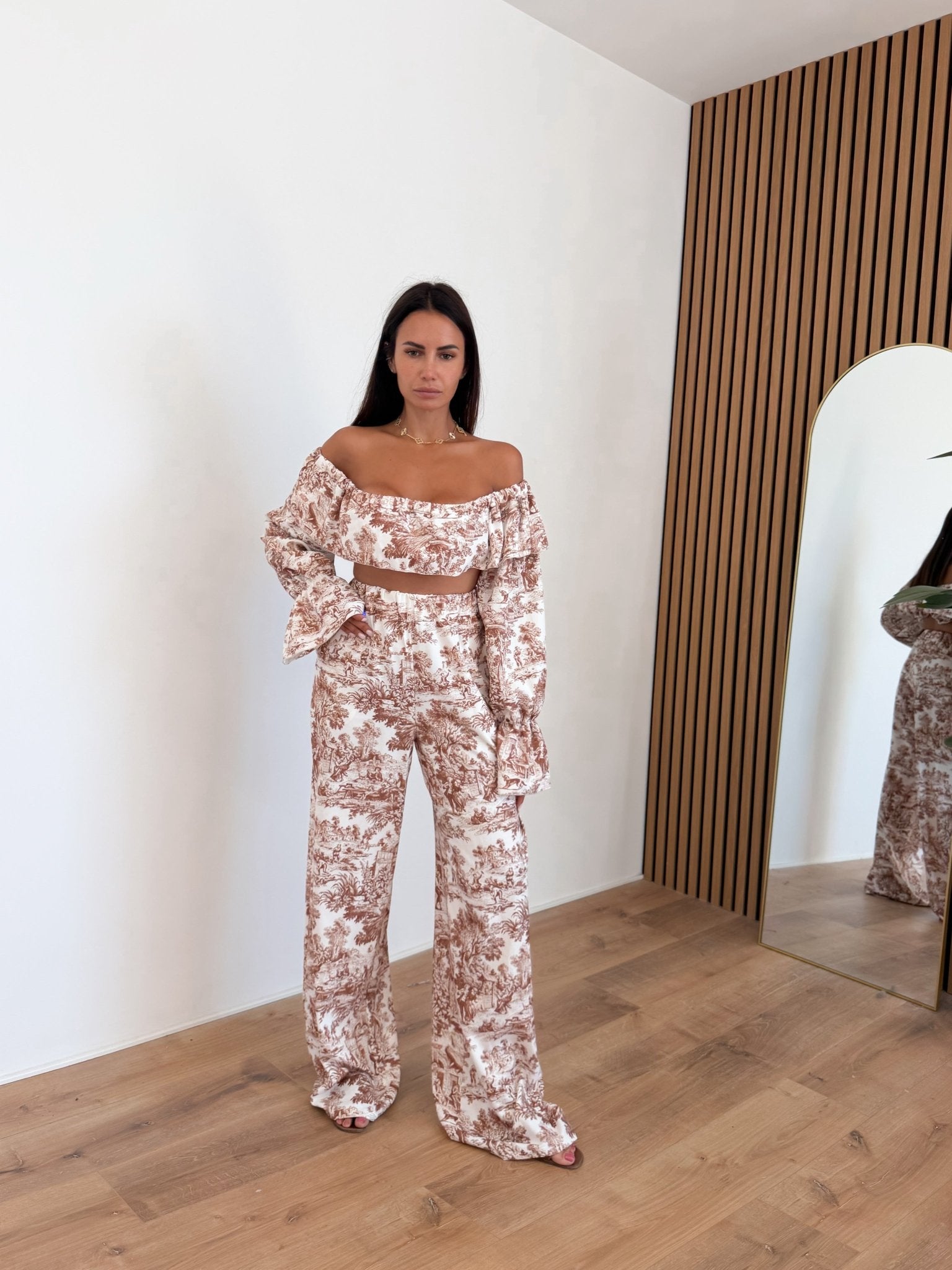 Coordinato Chantal - Bianco Marrone - SAINTH