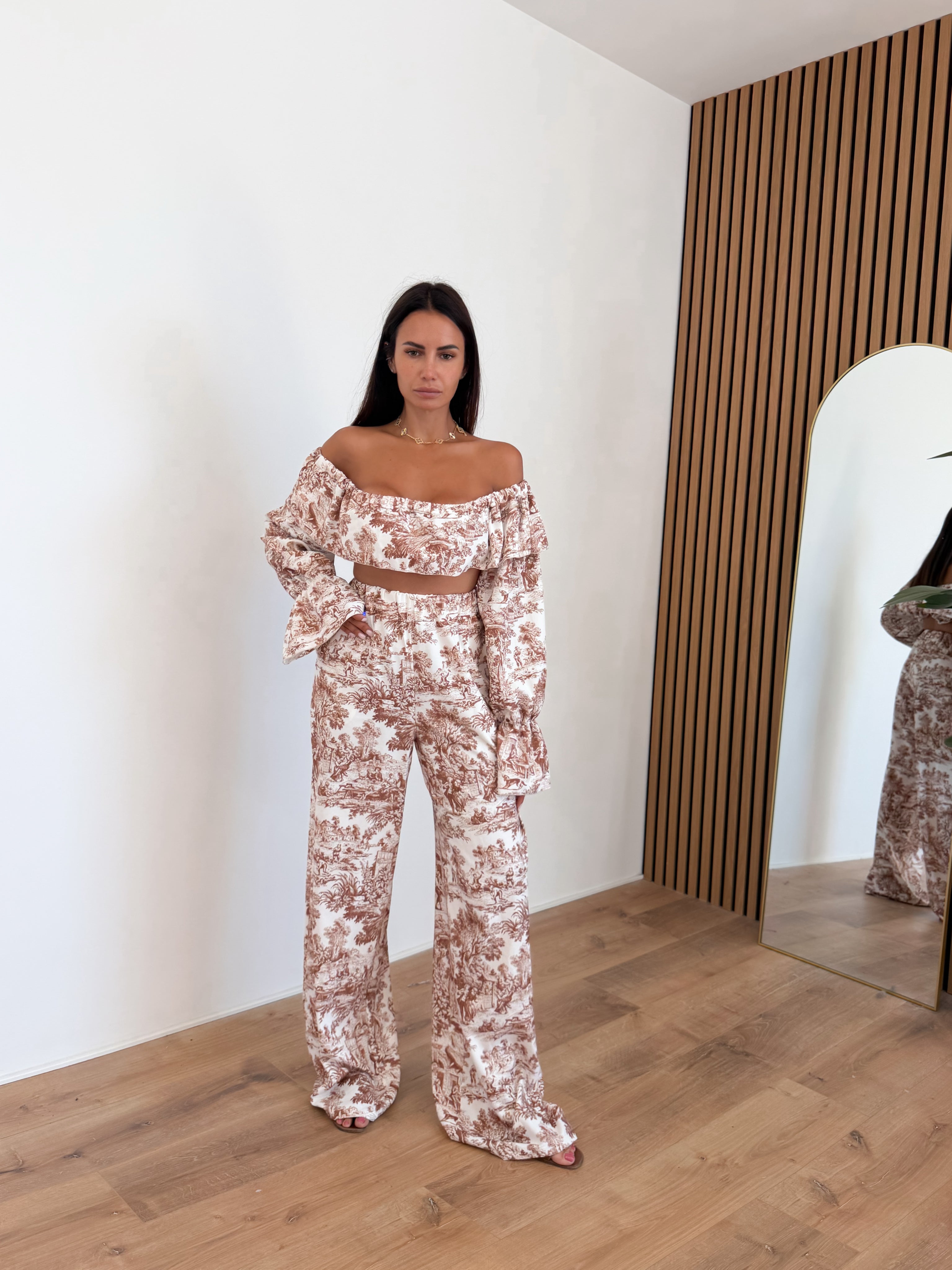 Coordinato Chantal - Bianco Marrone