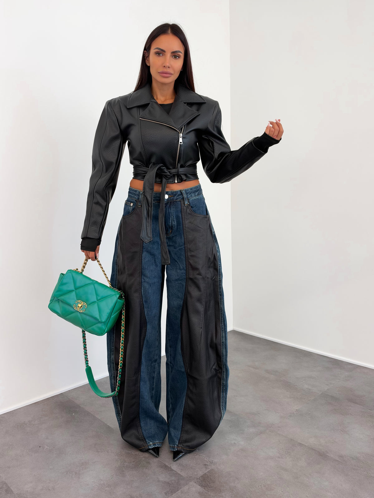 Biker Crop Just - Nero