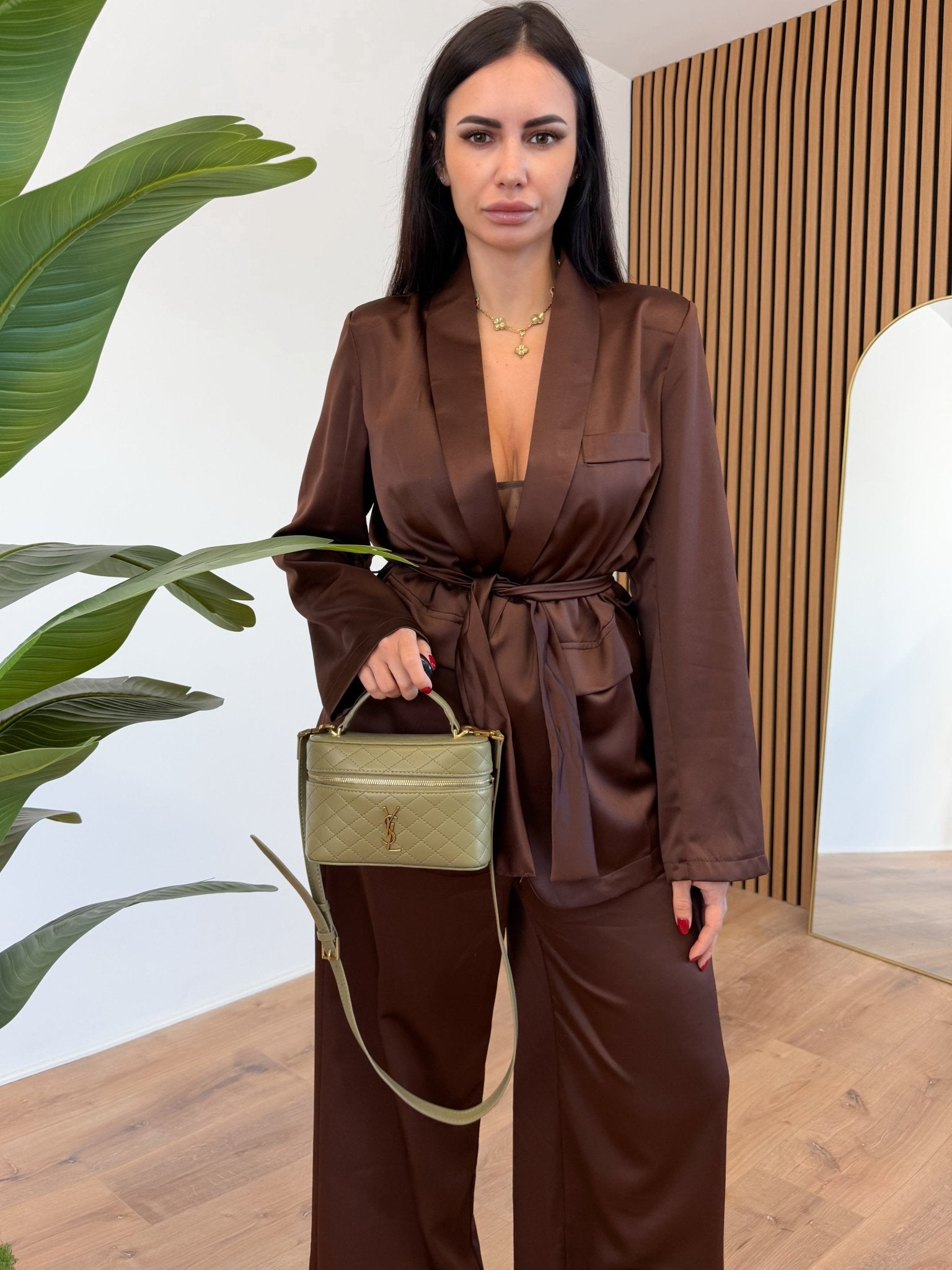 Coordinato Satin - Marrone - SAINTH