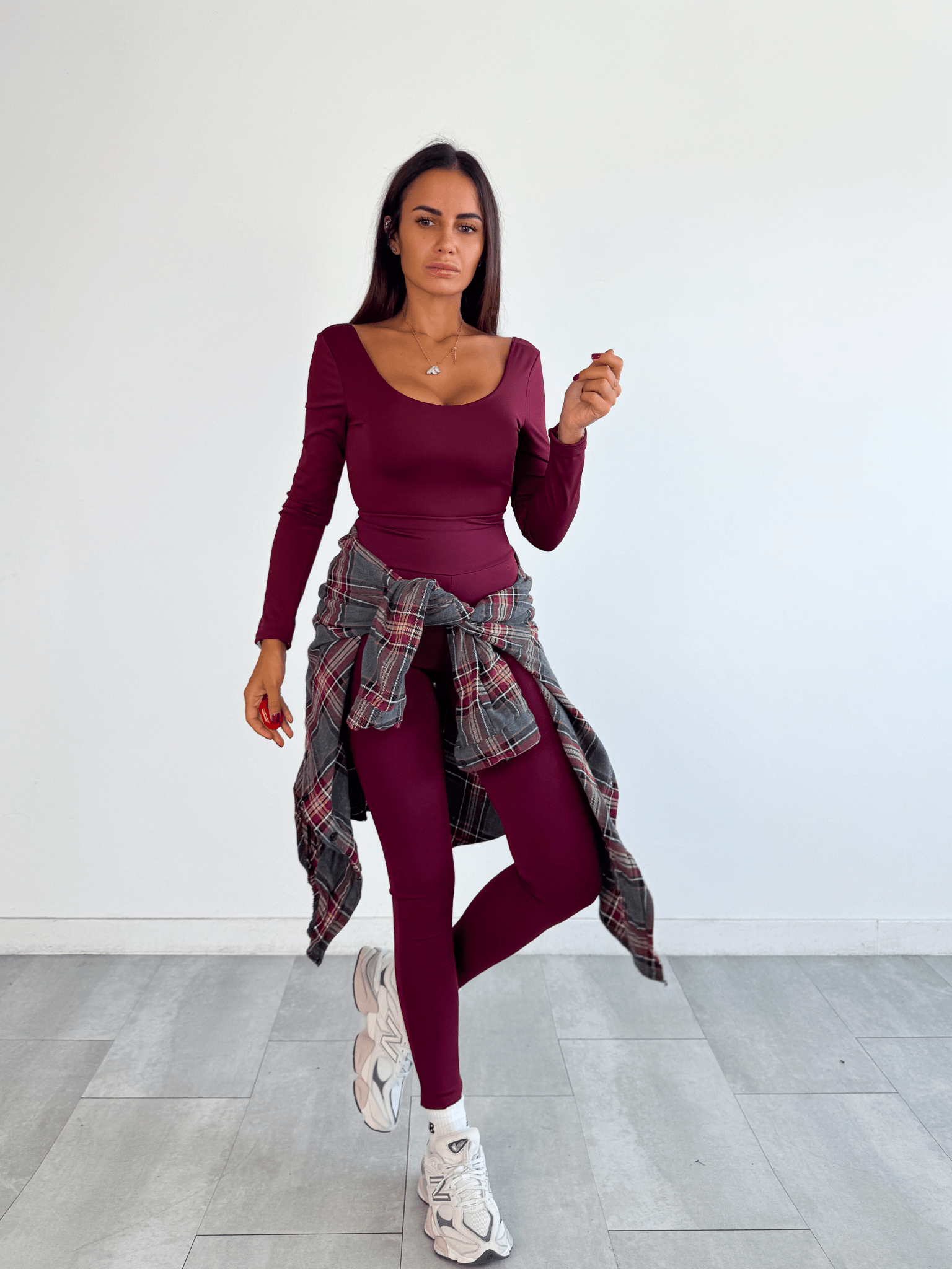 Camicia Wool - Grigio e Bordeaux - SAINTH